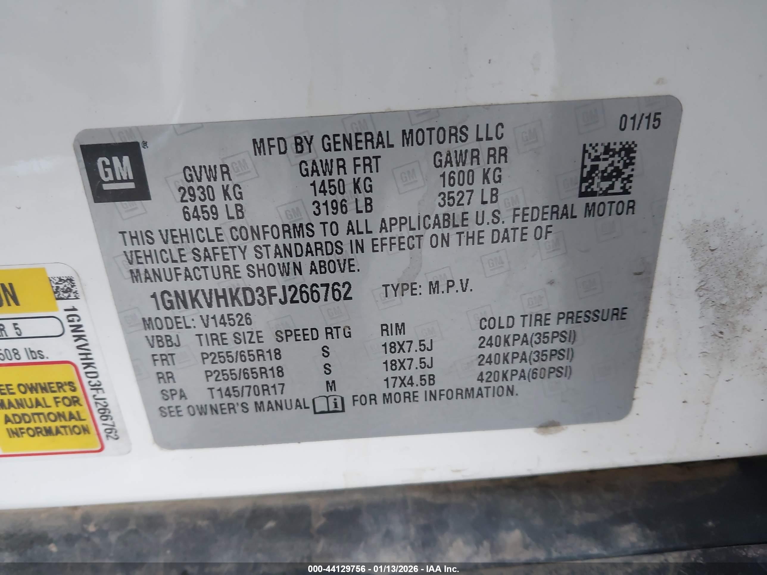 CHEVROLET TRAVERSE image 9