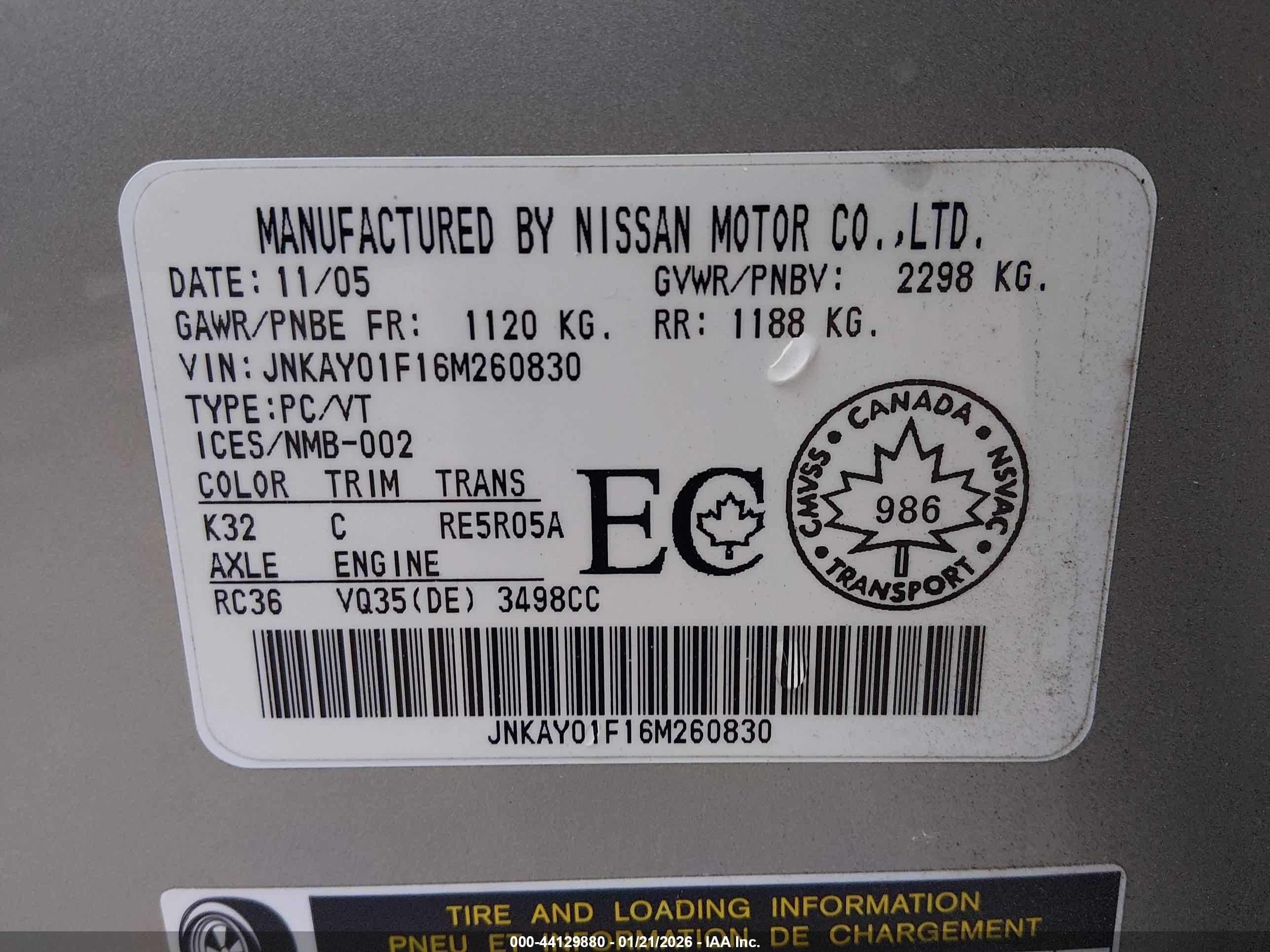 INFINITI M35X image 9