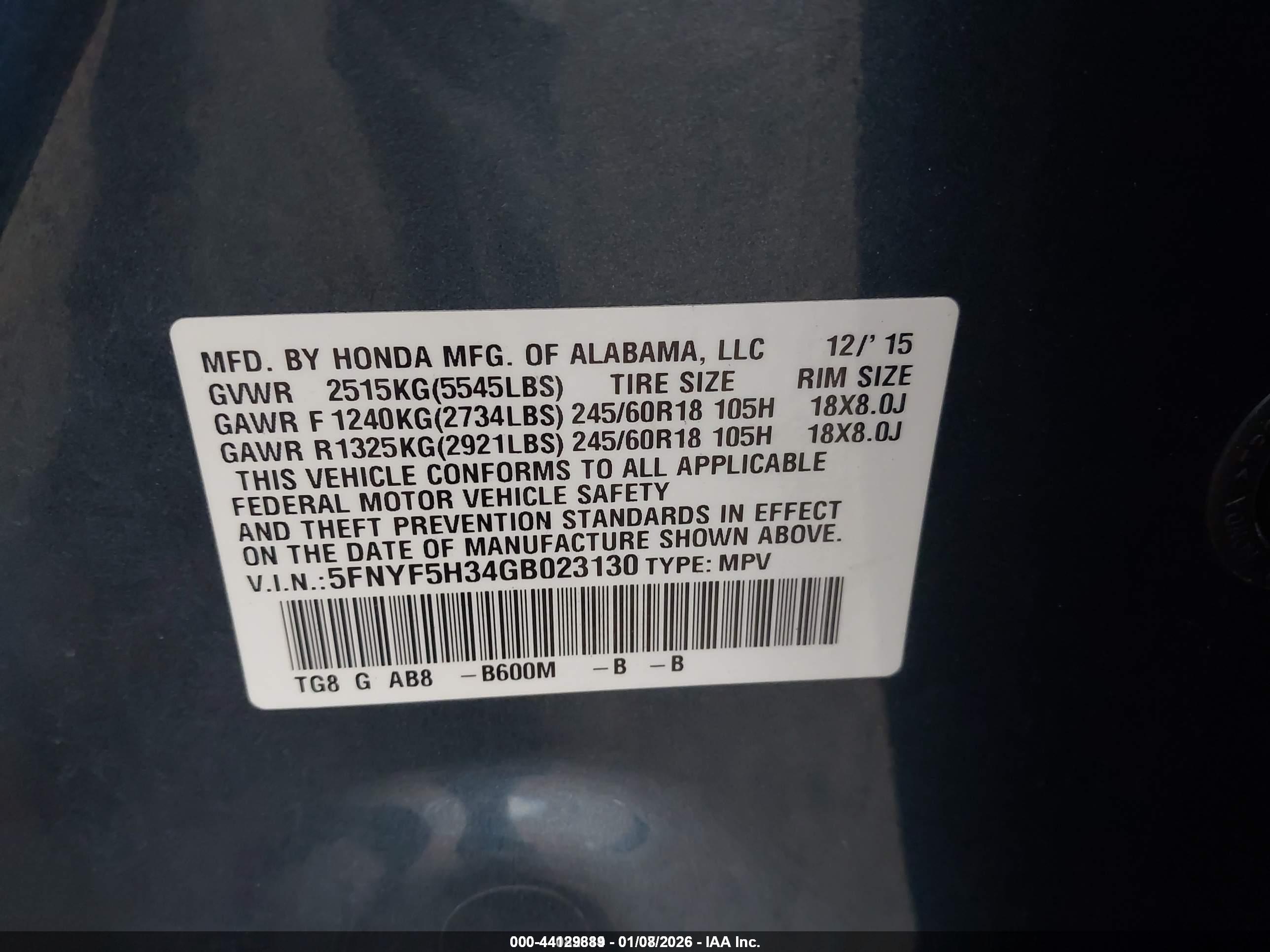 HONDA PILOT image 9