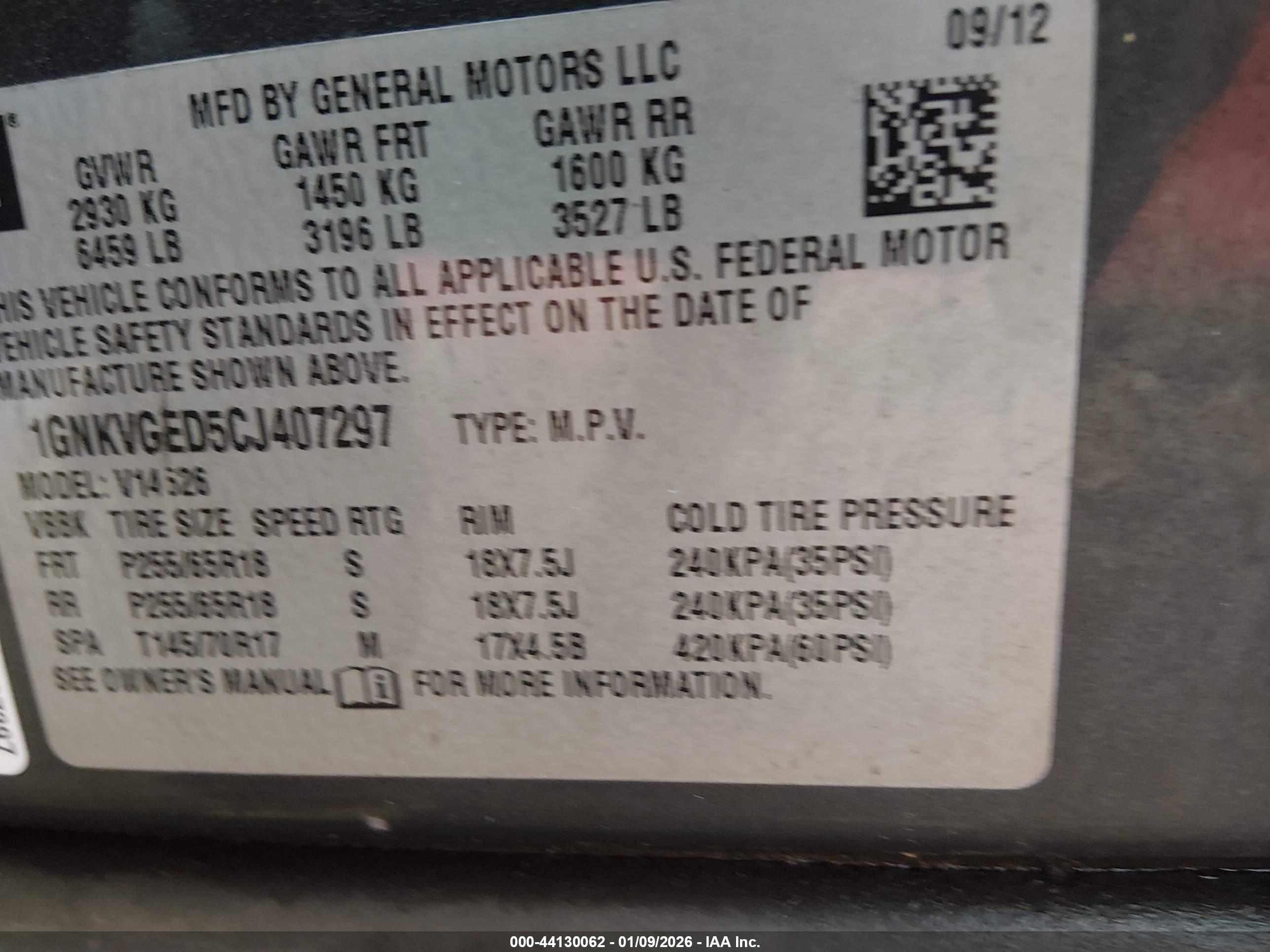 CHEVROLET TRAVERSE image 9