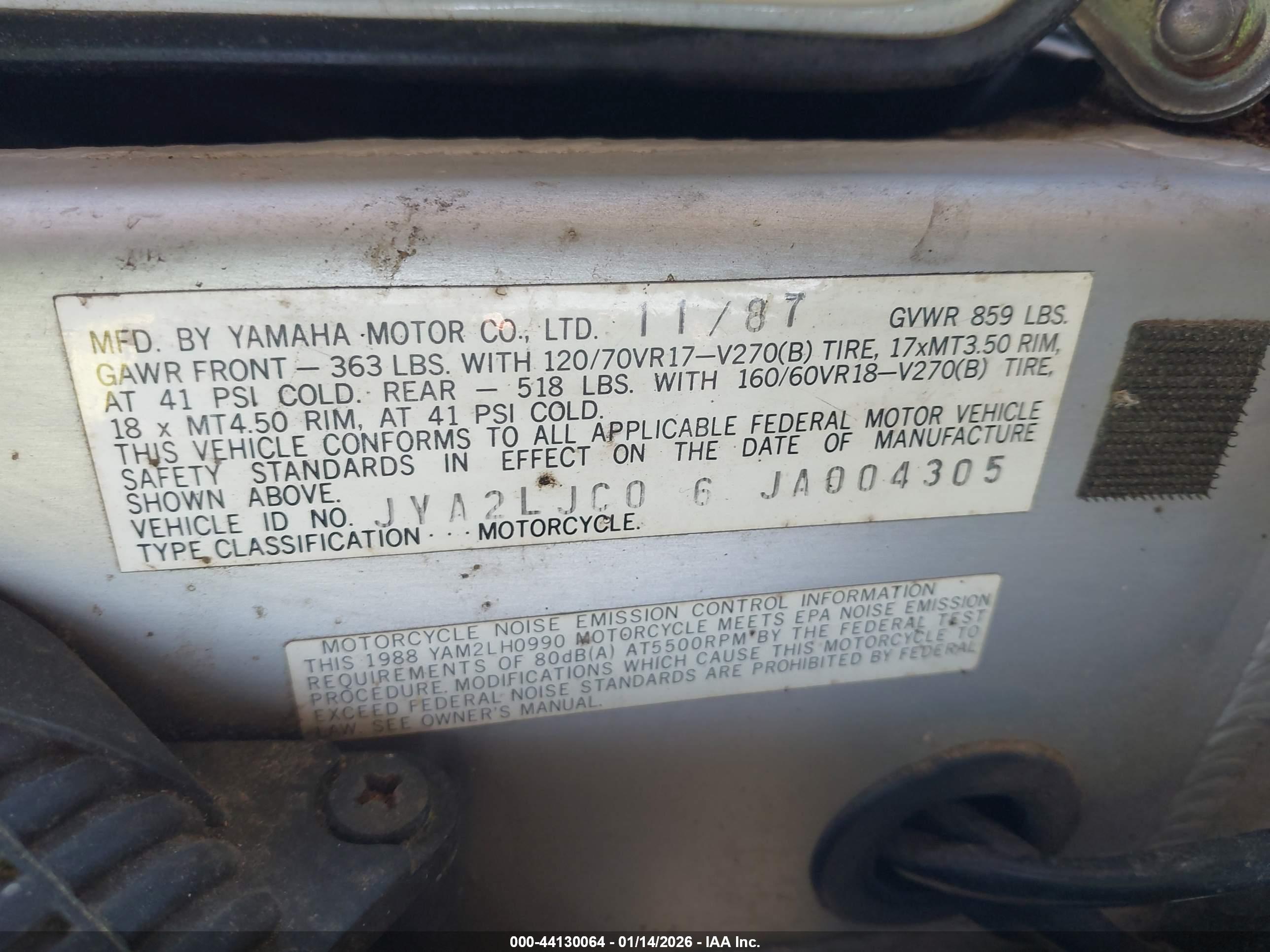 YAMAHA FZR1000 image 10