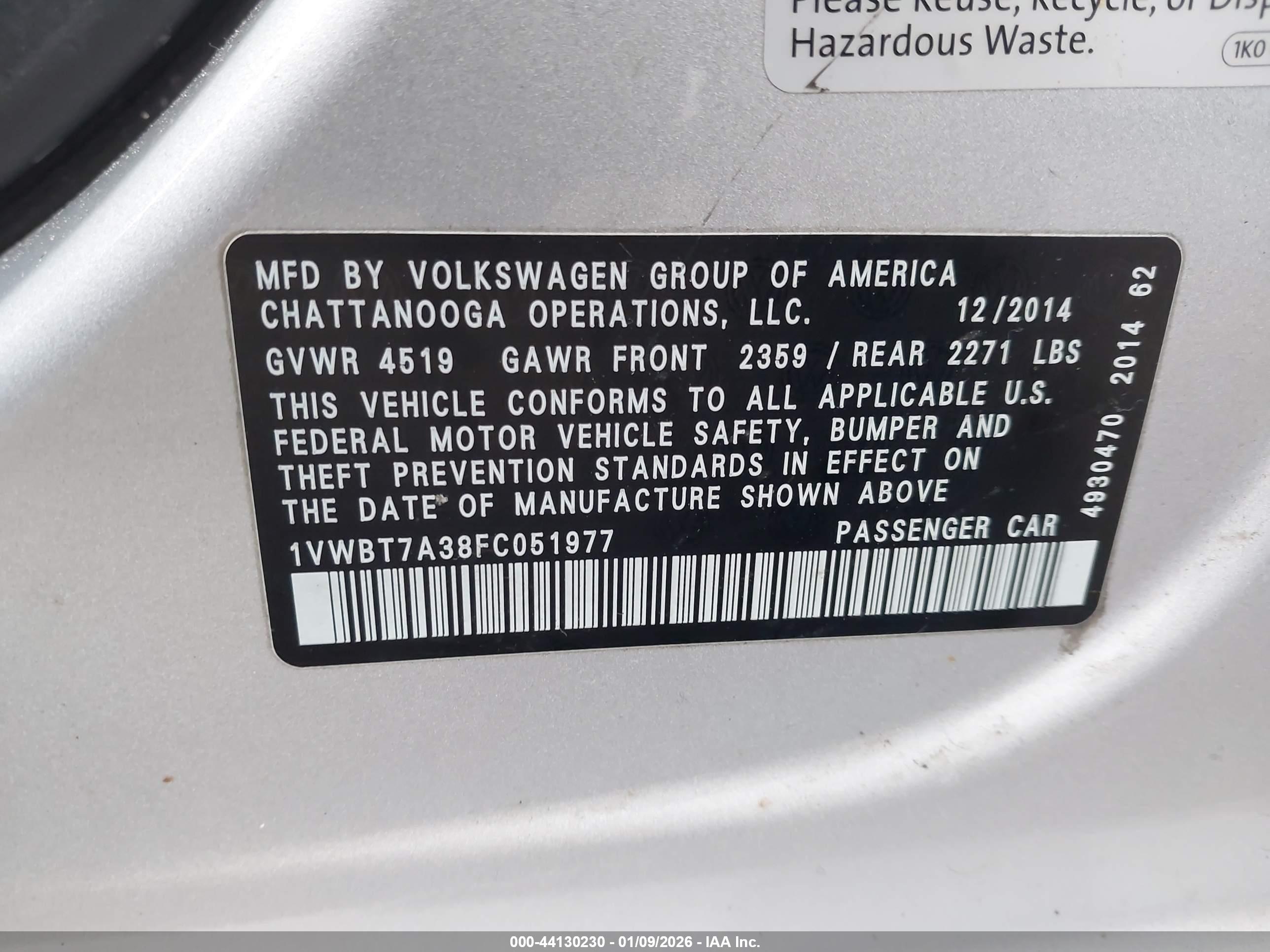 VOLKSWAGEN PASSAT image 9