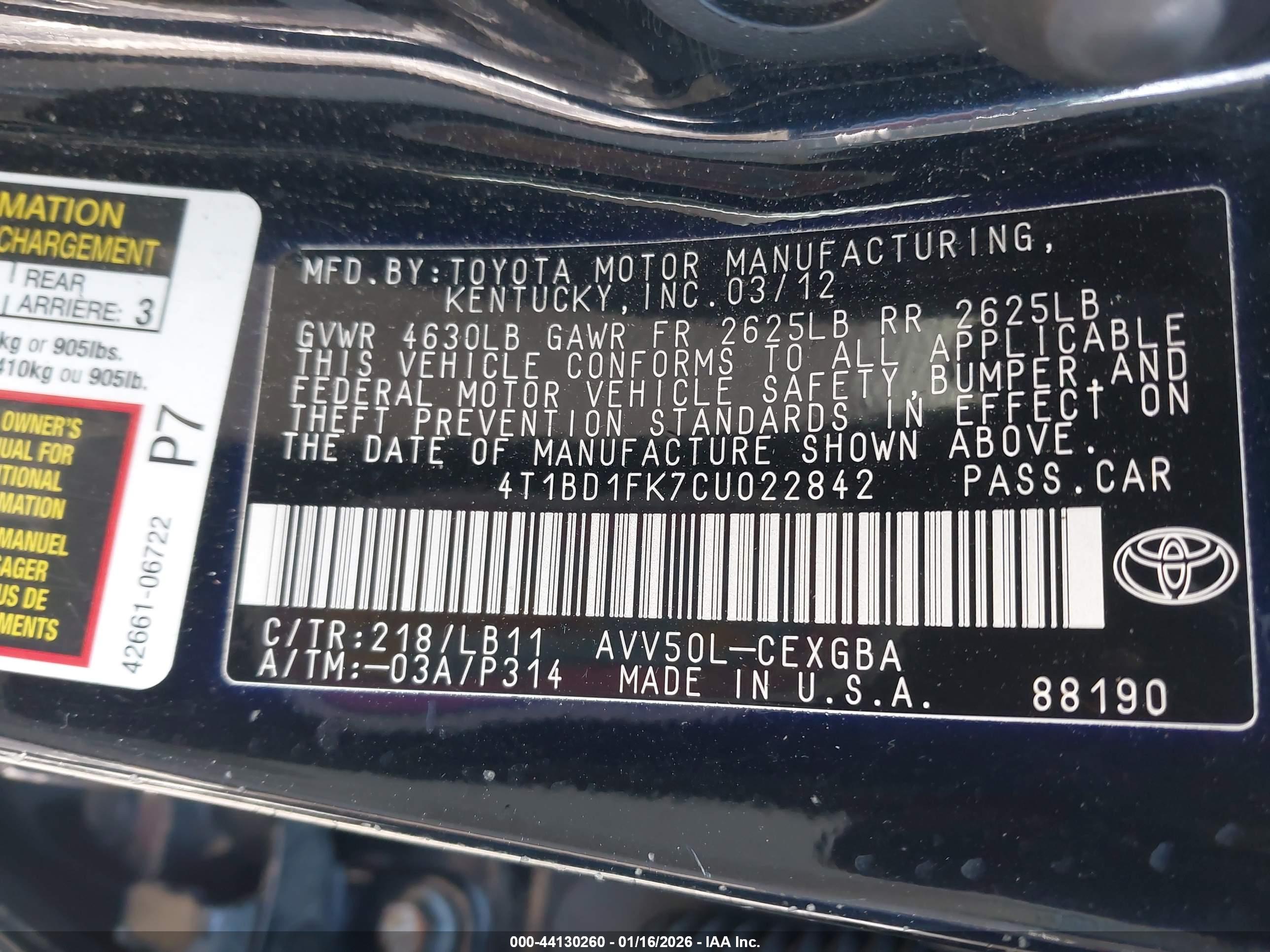 TOYOTA CAMRY image 9
