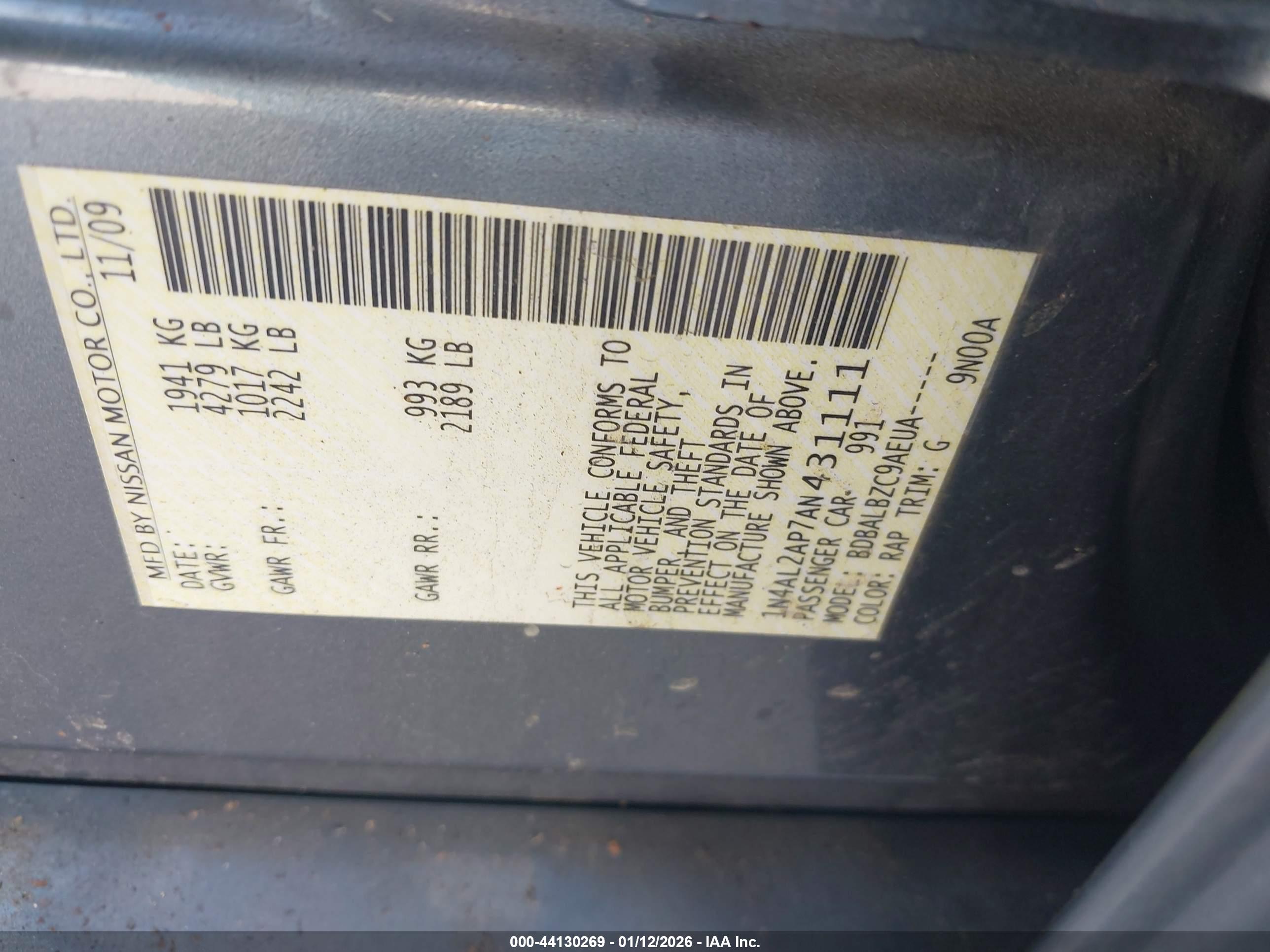 NISSAN ALTIMA image 9