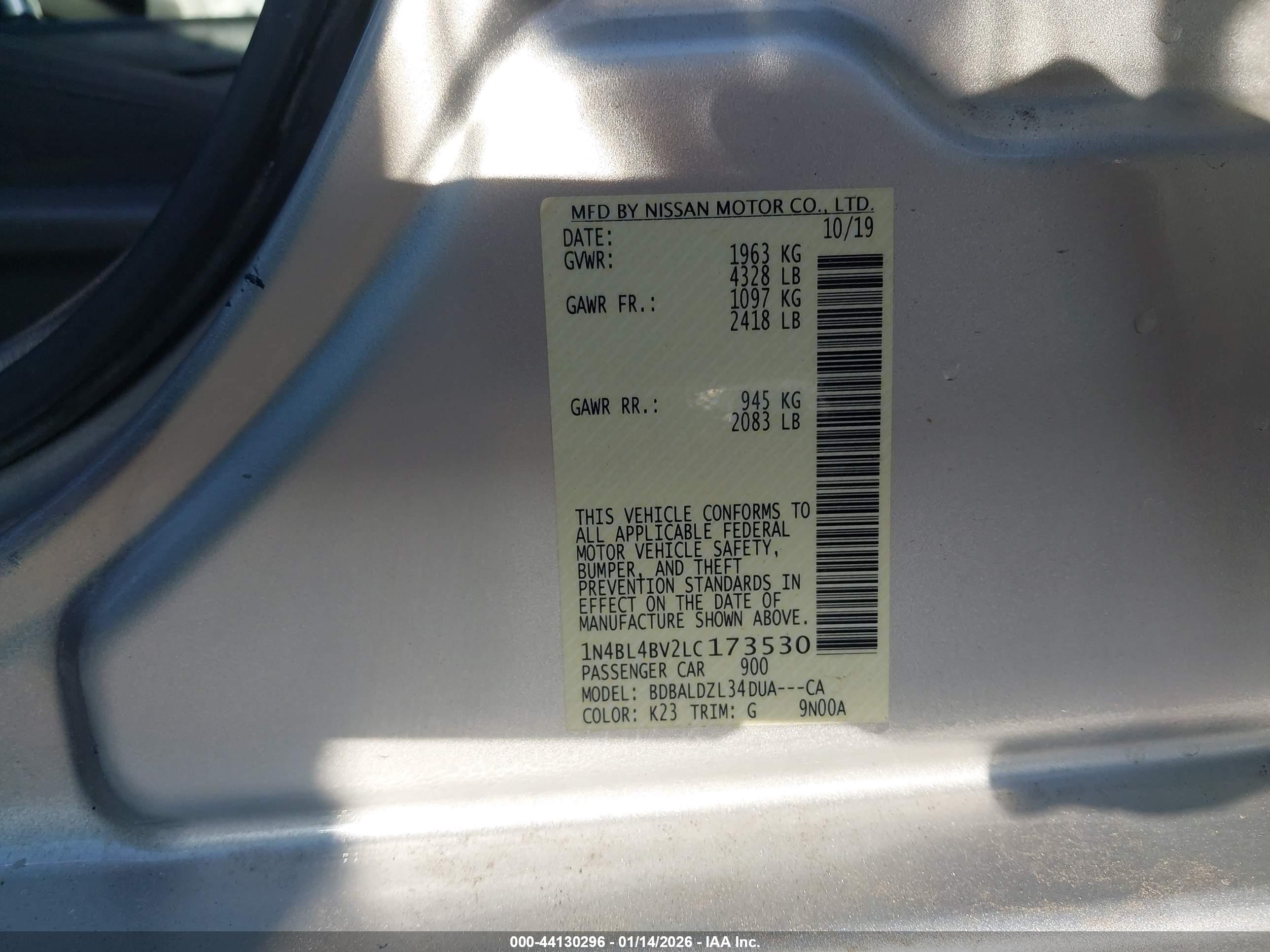 NISSAN ALTIMA image 9