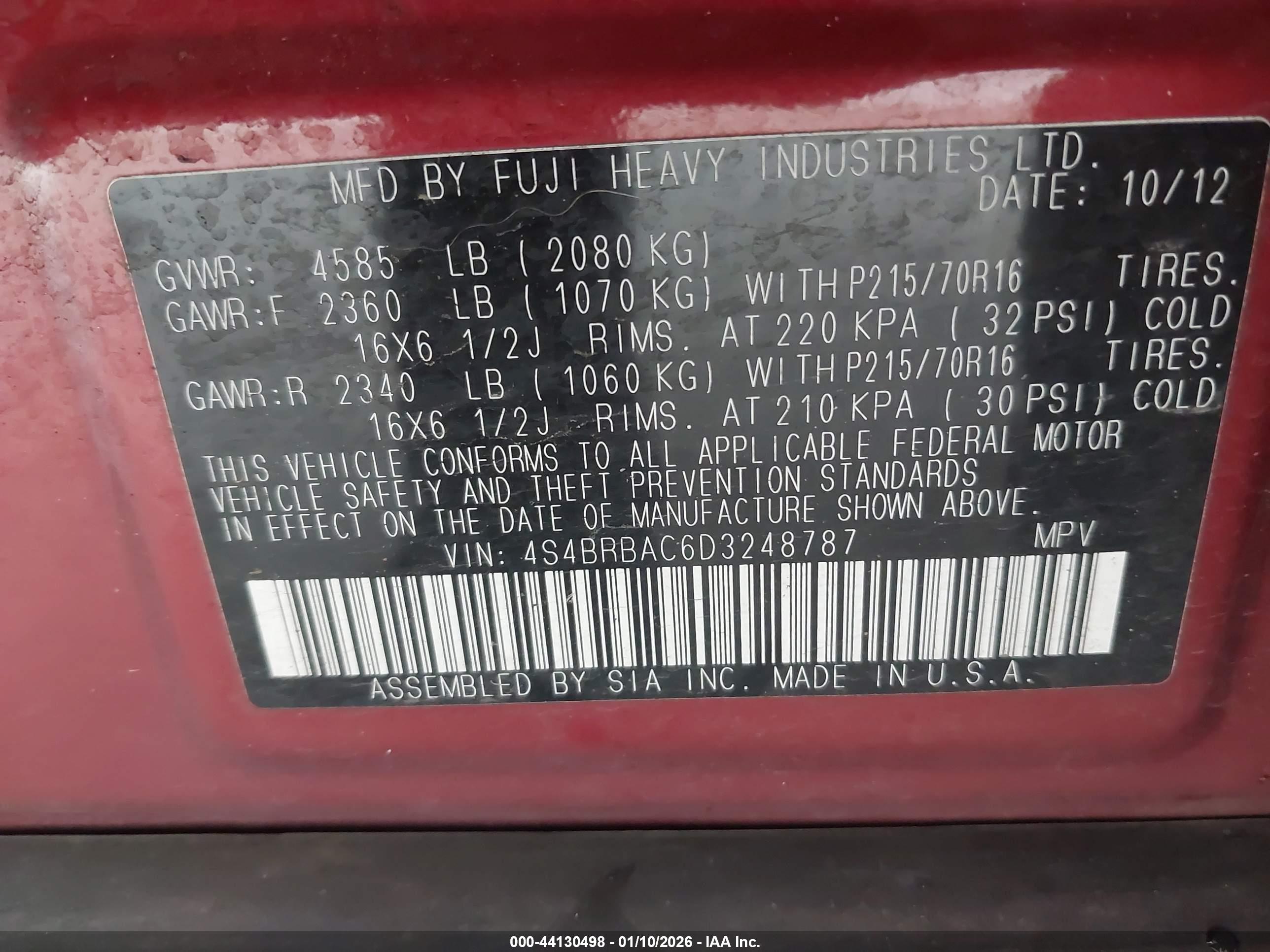 SUBARU OUTBACK image 9