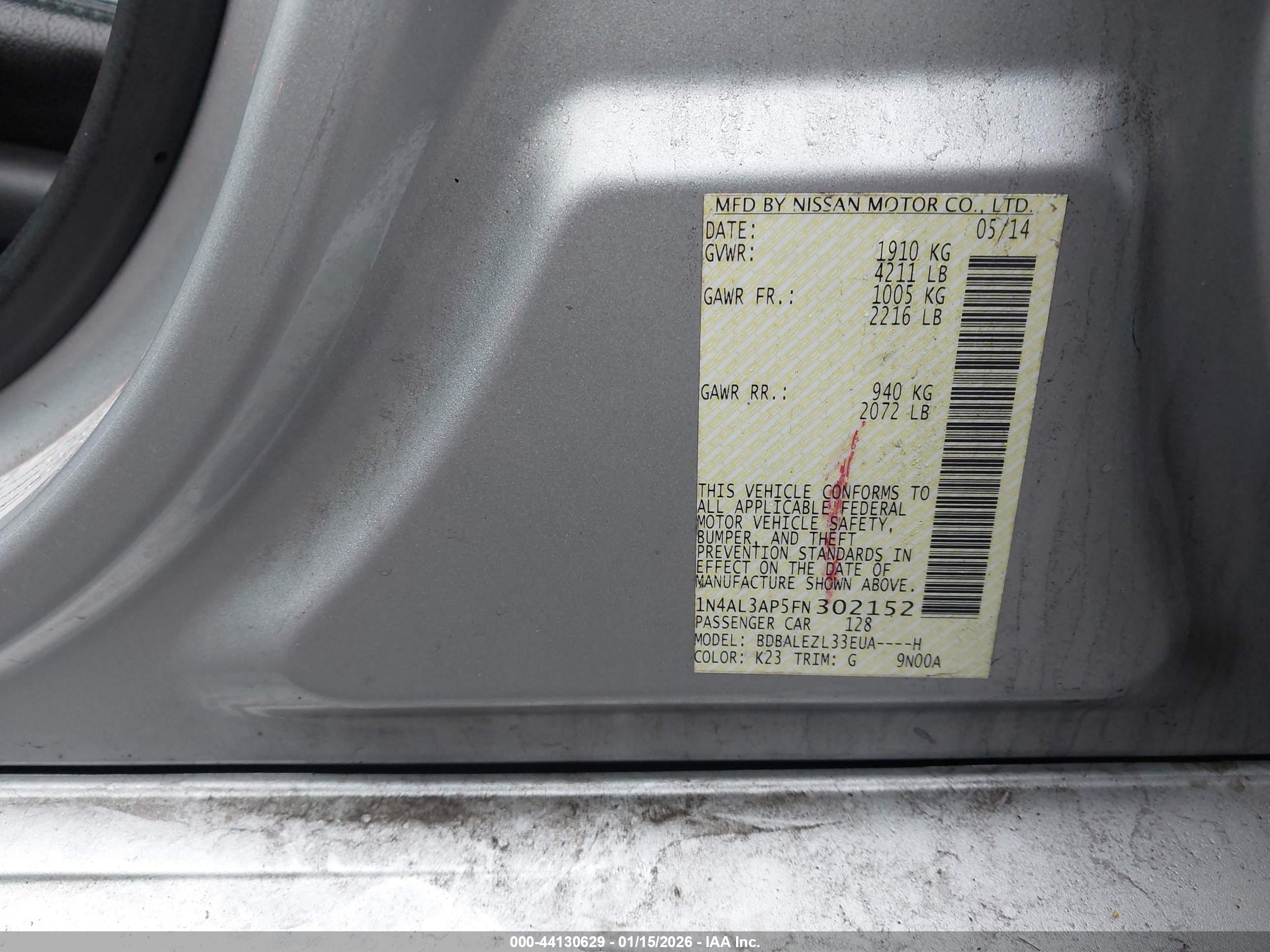 NISSAN ALTIMA image 9
