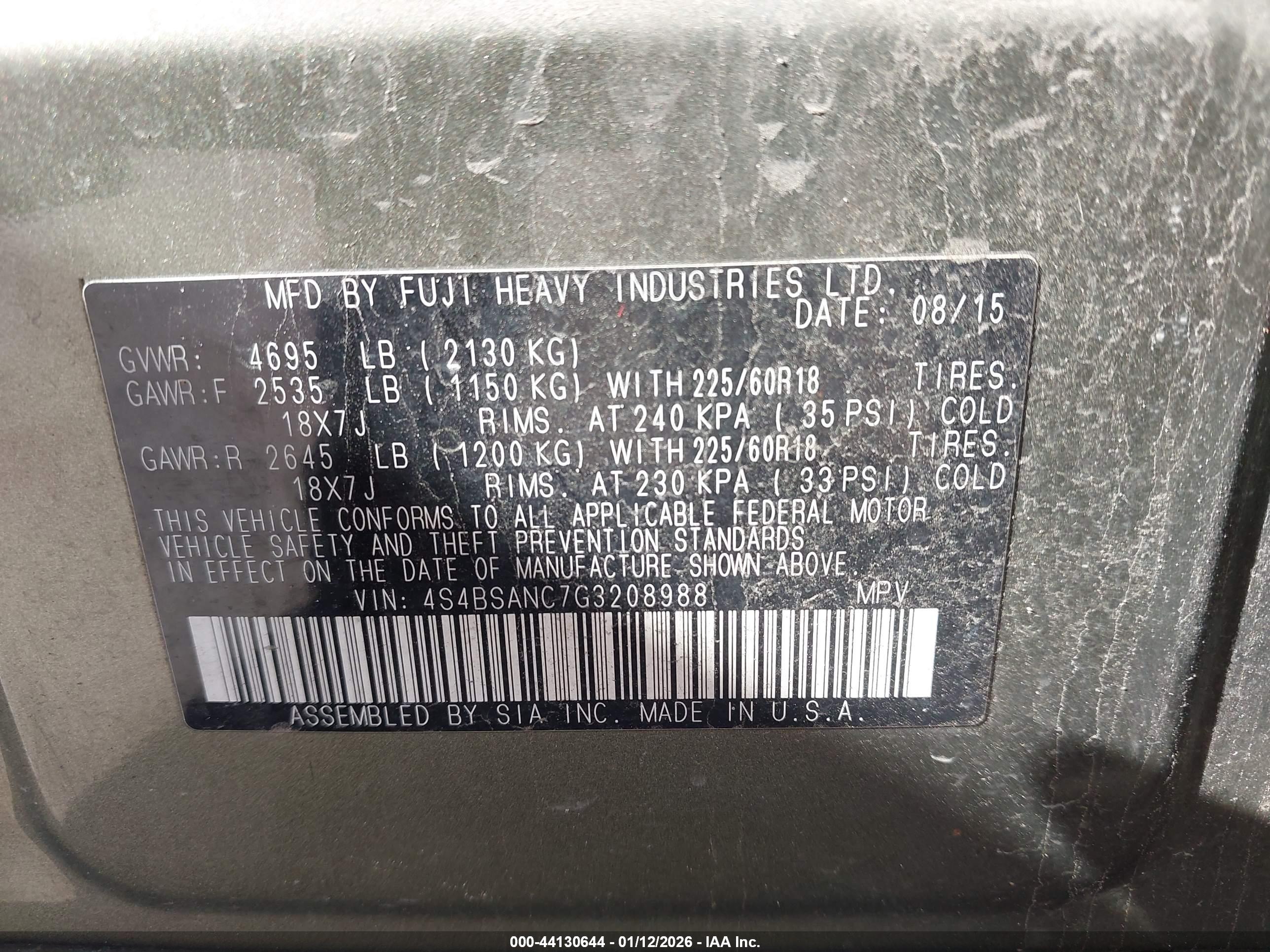 SUBARU OUTBACK image 9