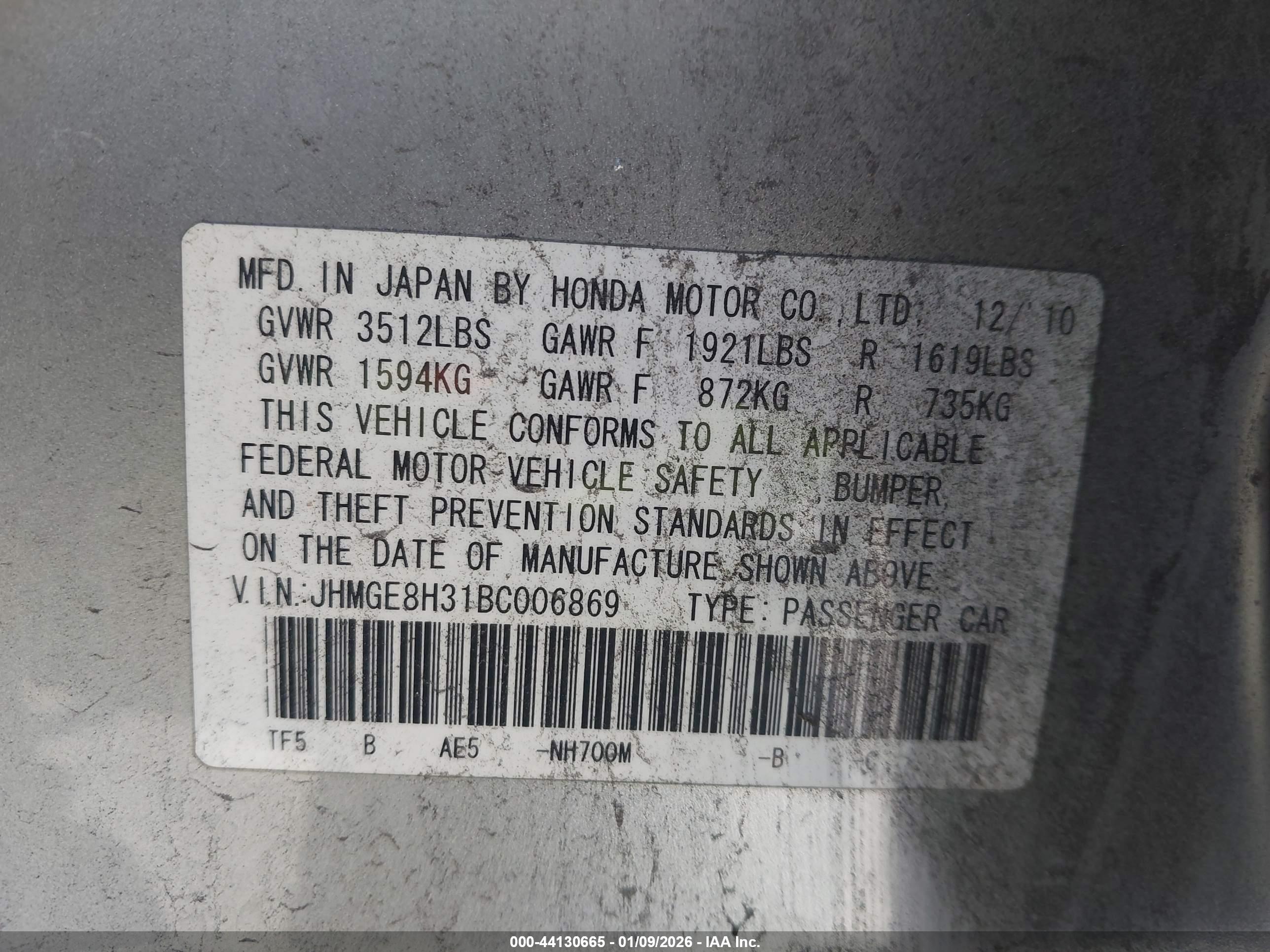 HONDA FIT image 9