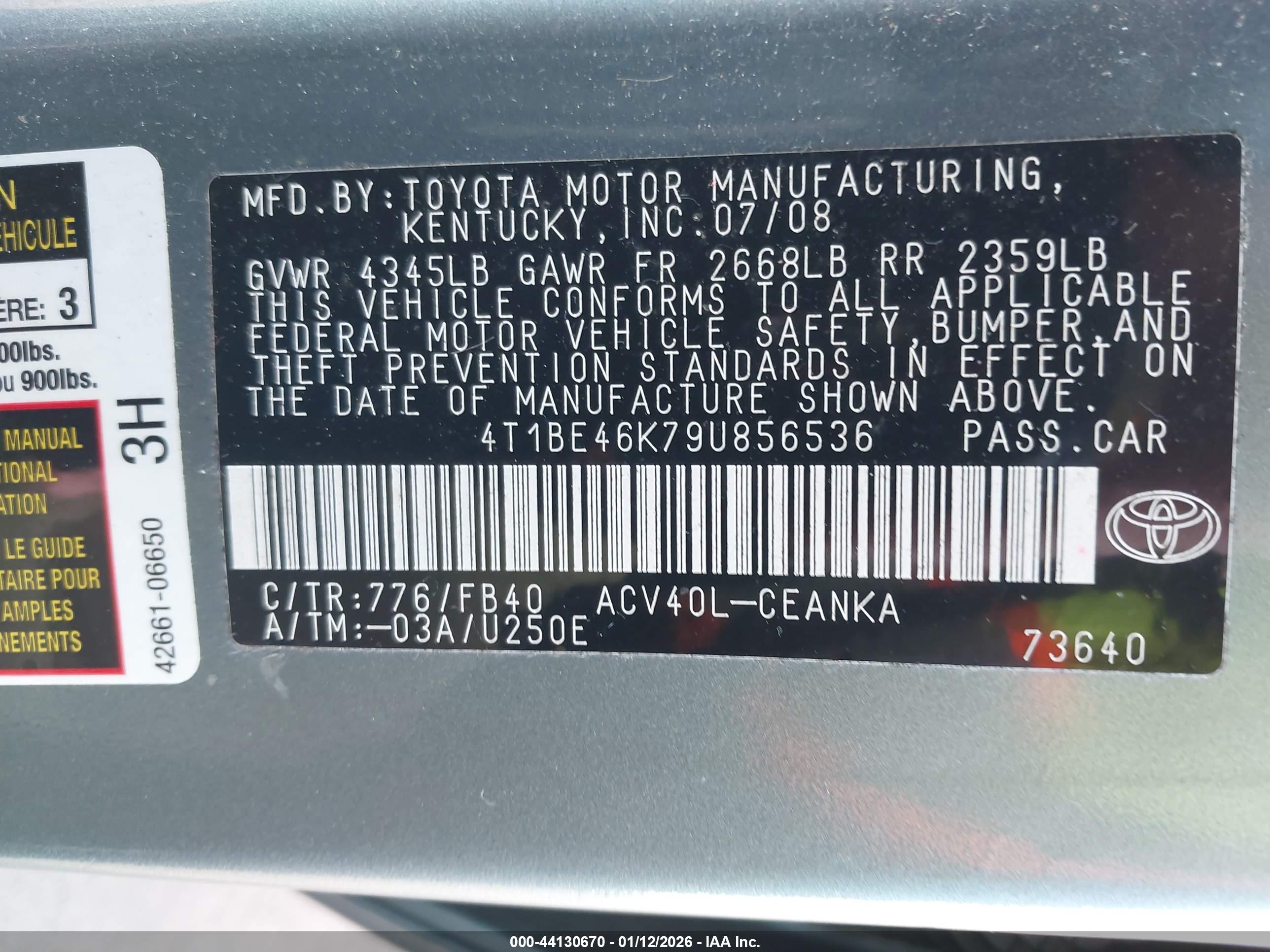 TOYOTA CAMRY image 9