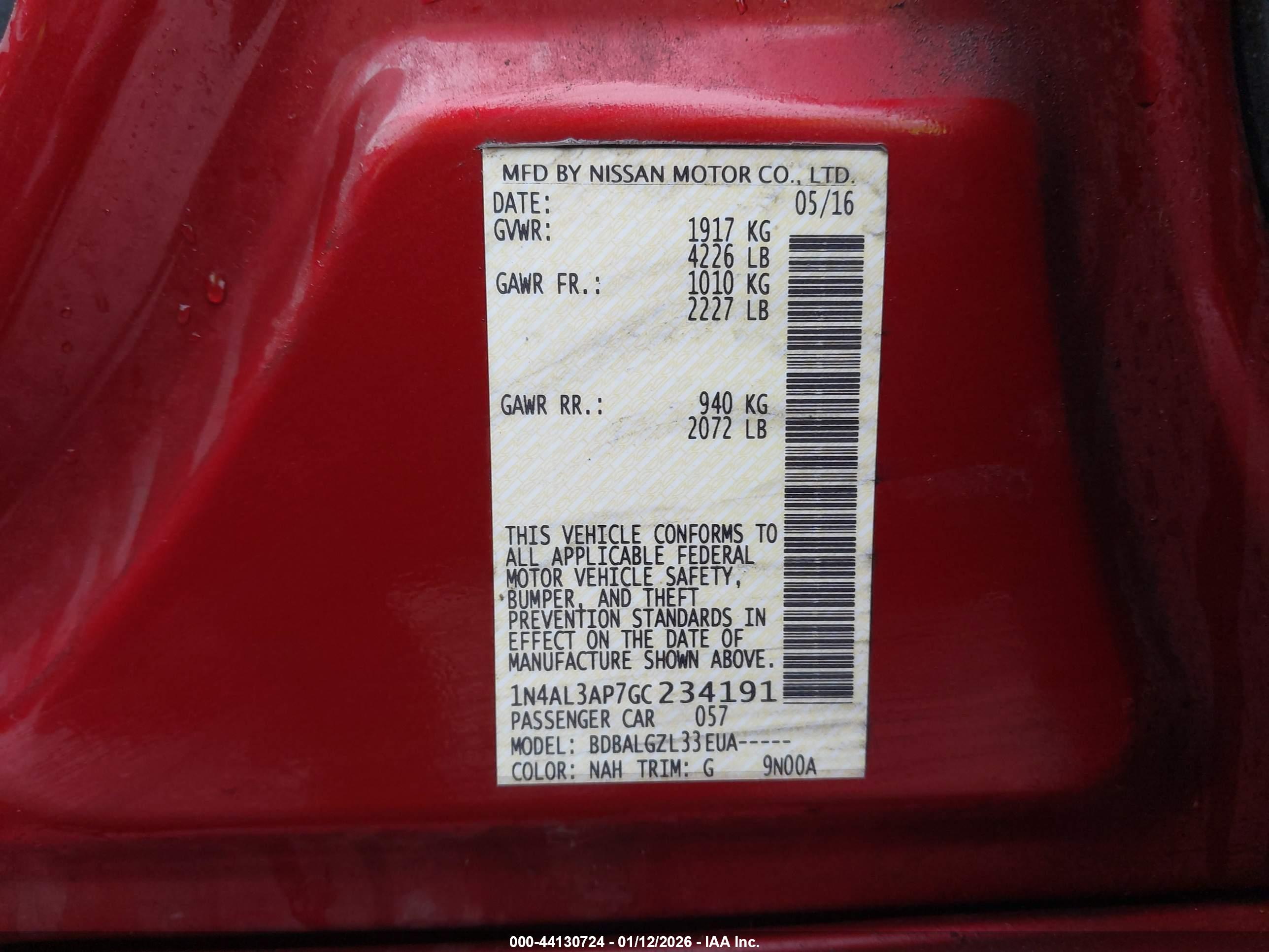 NISSAN ALTIMA image 9