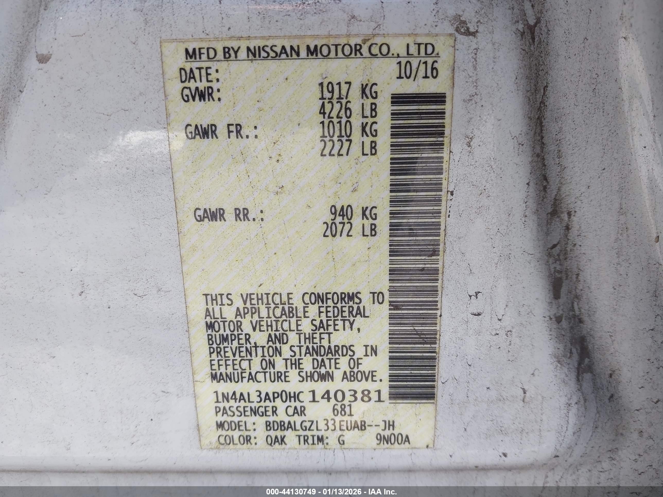 NISSAN ALTIMA image 9