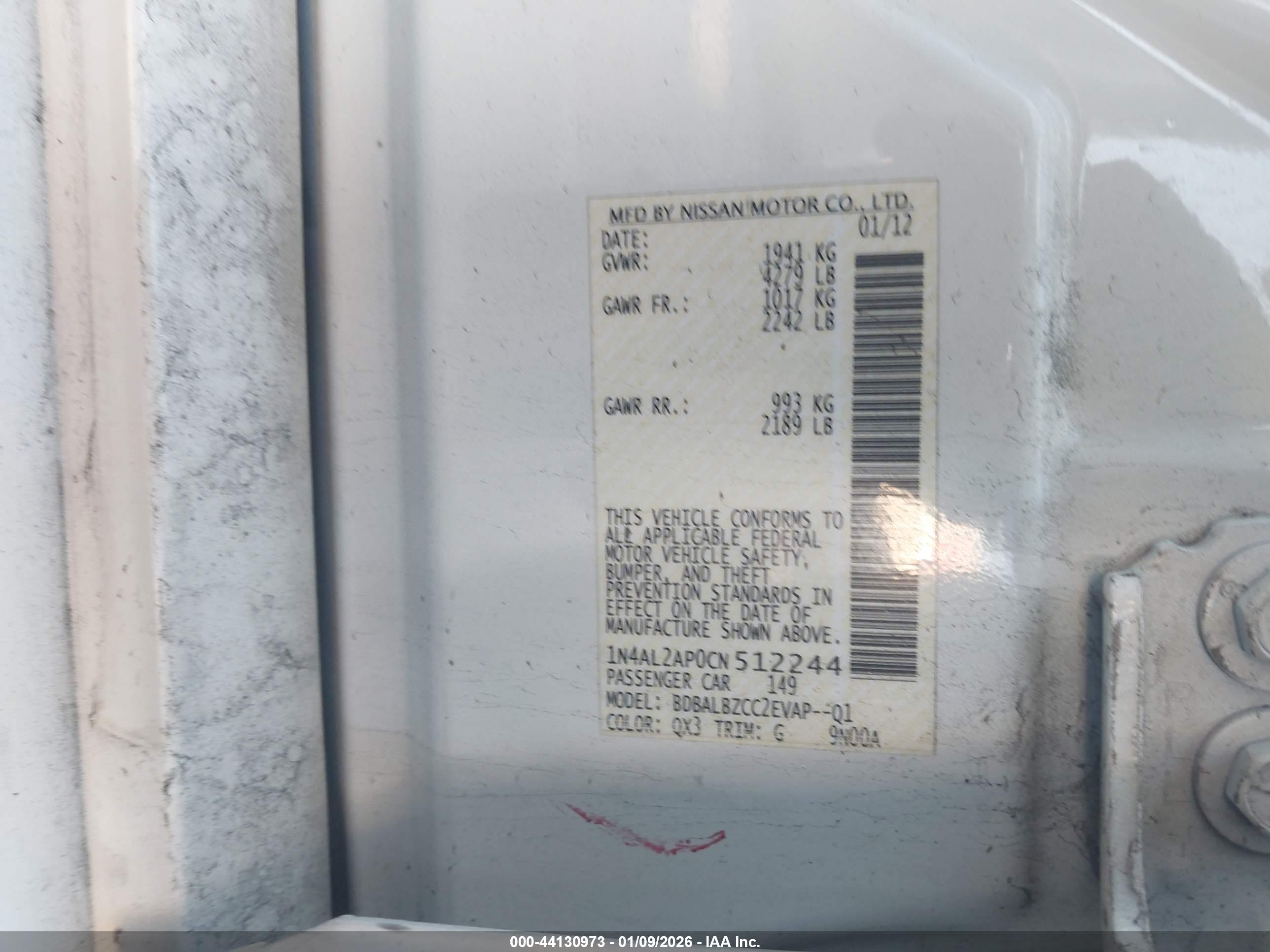NISSAN ALTIMA image 9