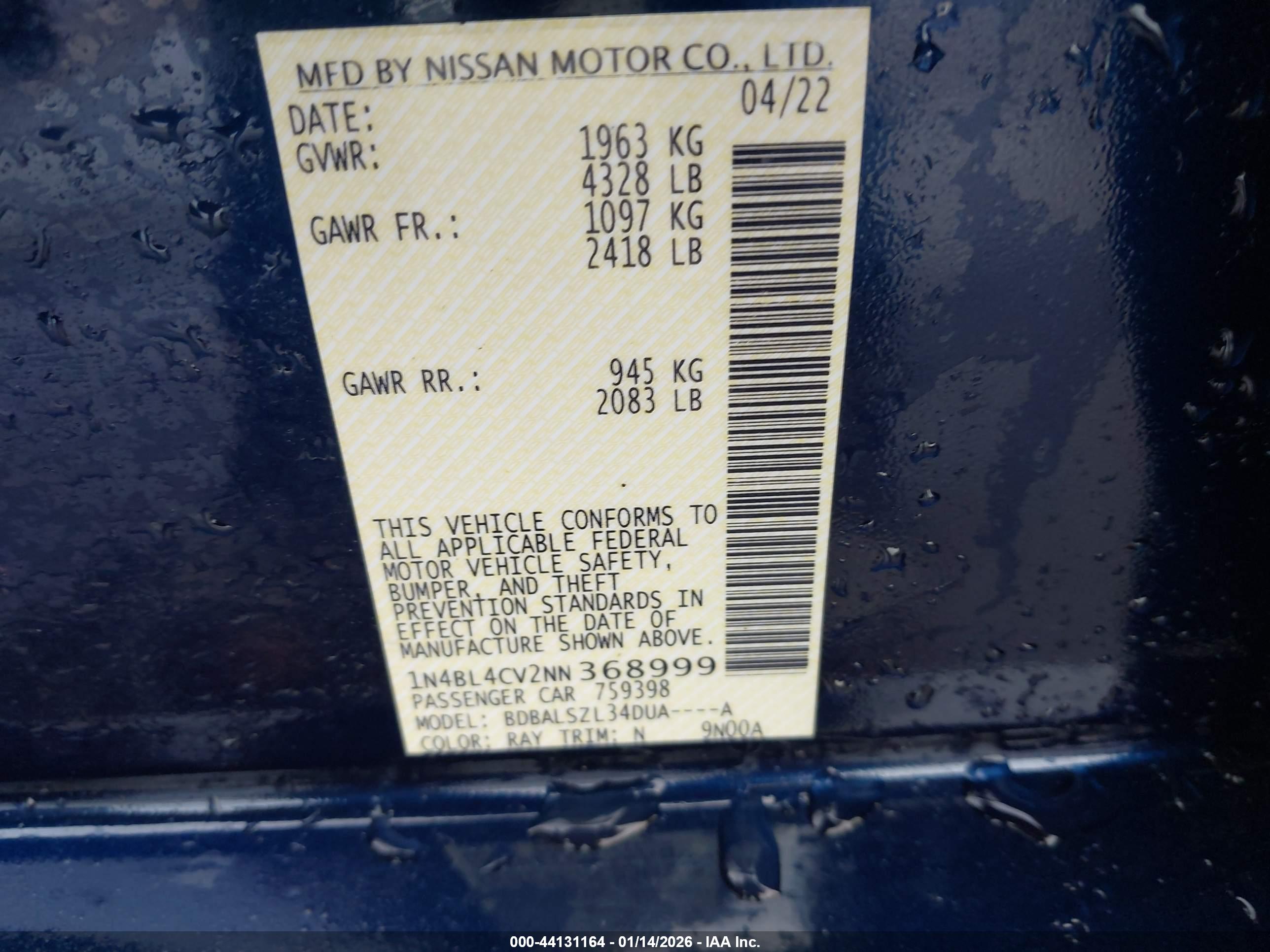 NISSAN ALTIMA image 9