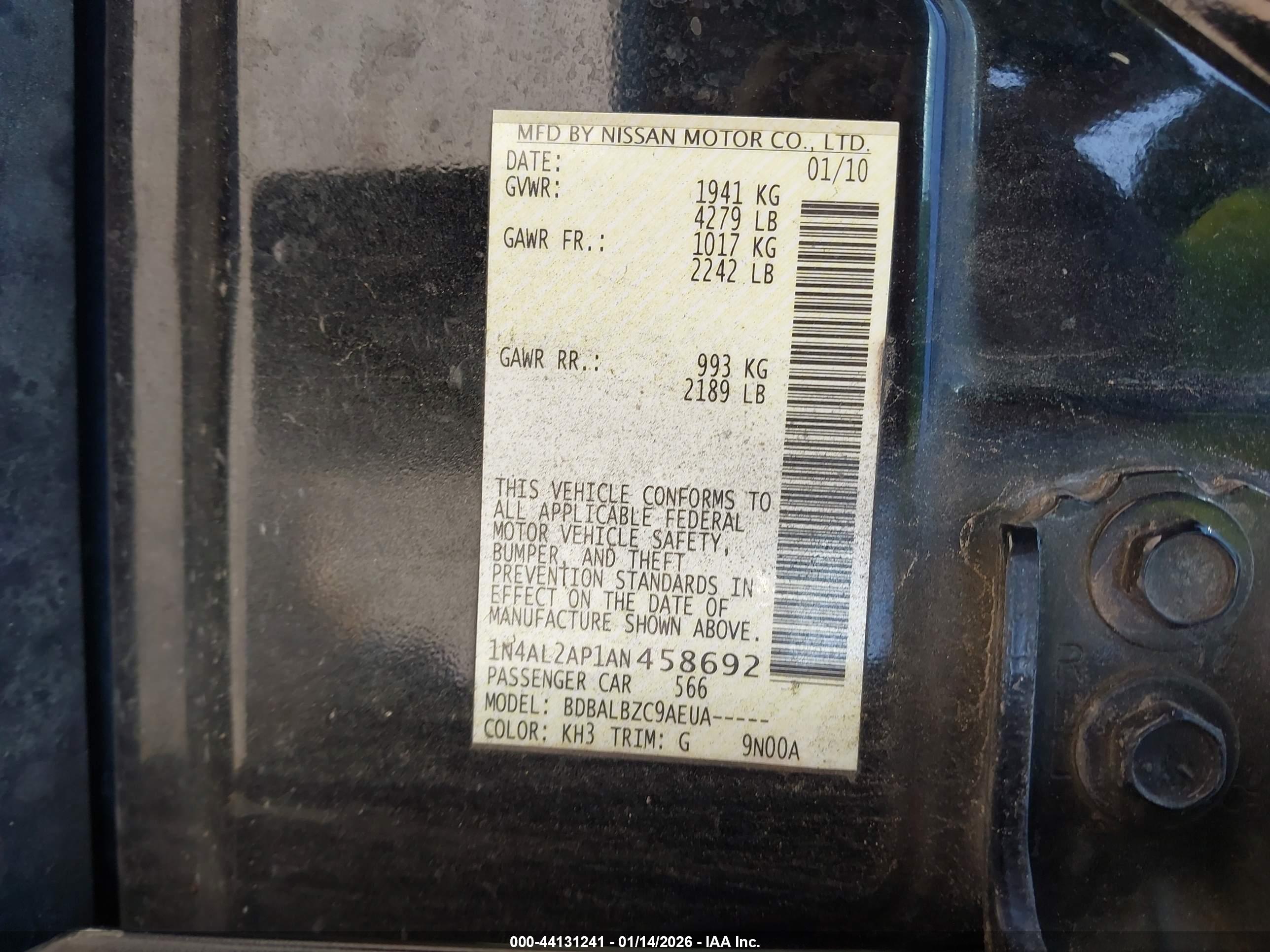 NISSAN ALTIMA image 9