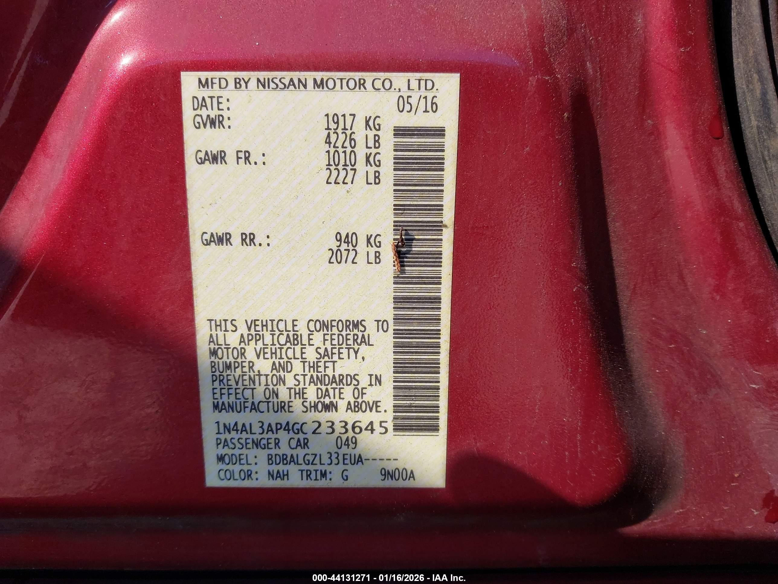 NISSAN ALTIMA image 9