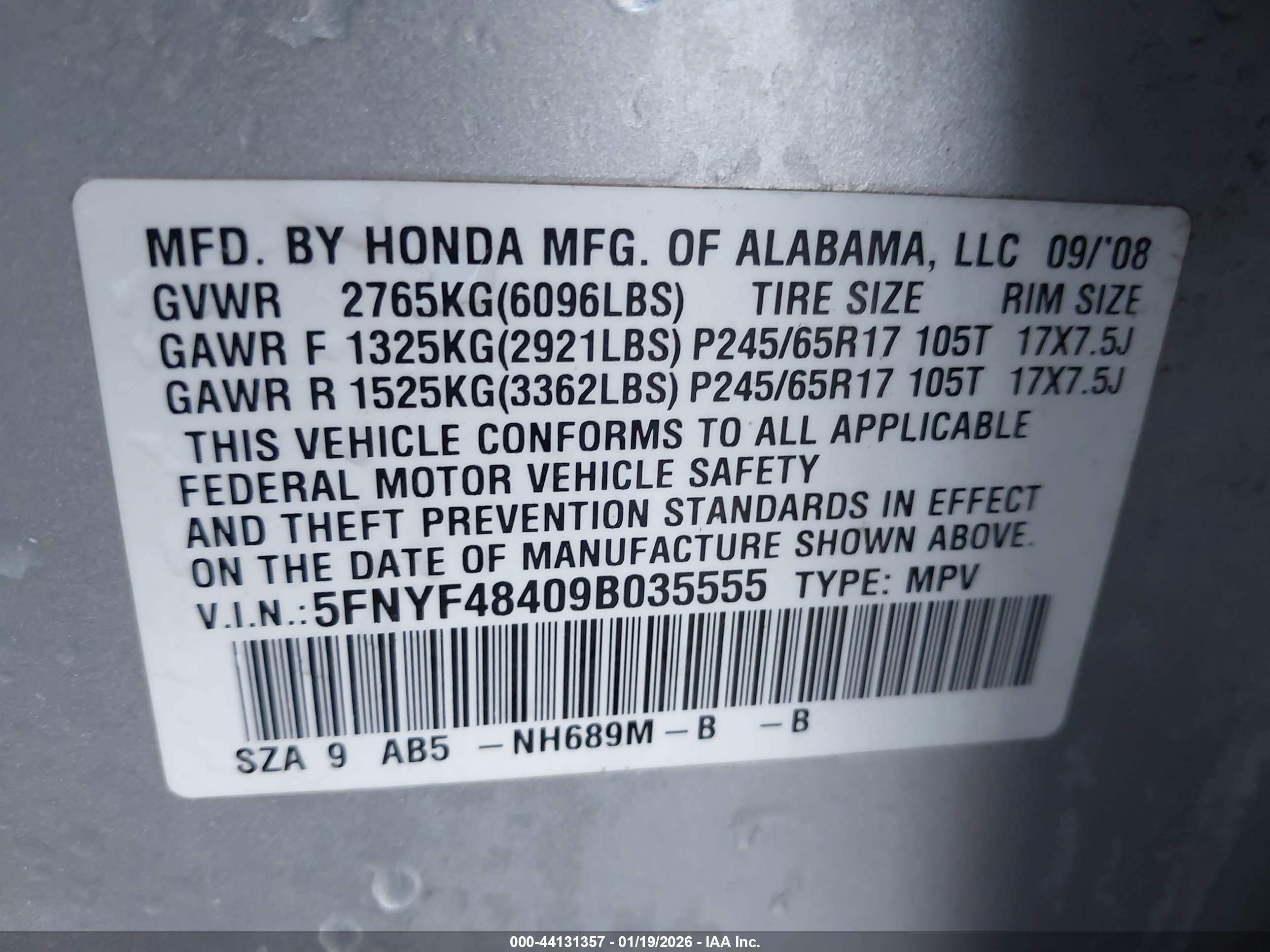 HONDA PILOT image 9