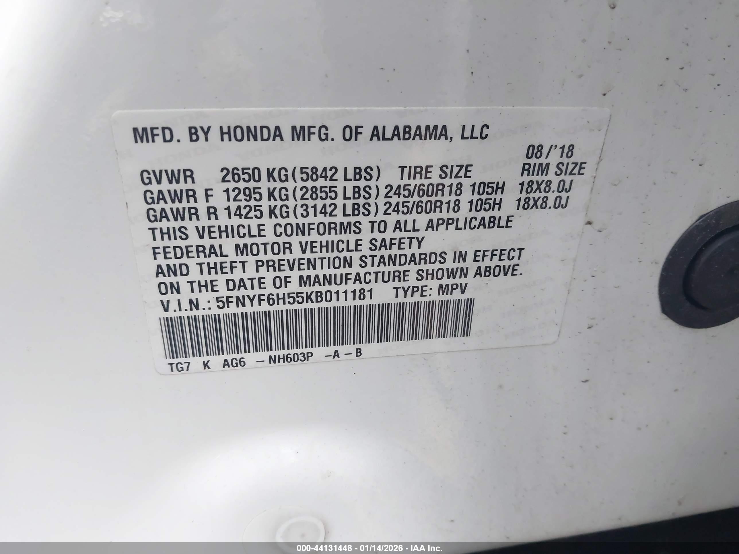 HONDA PILOT image 9