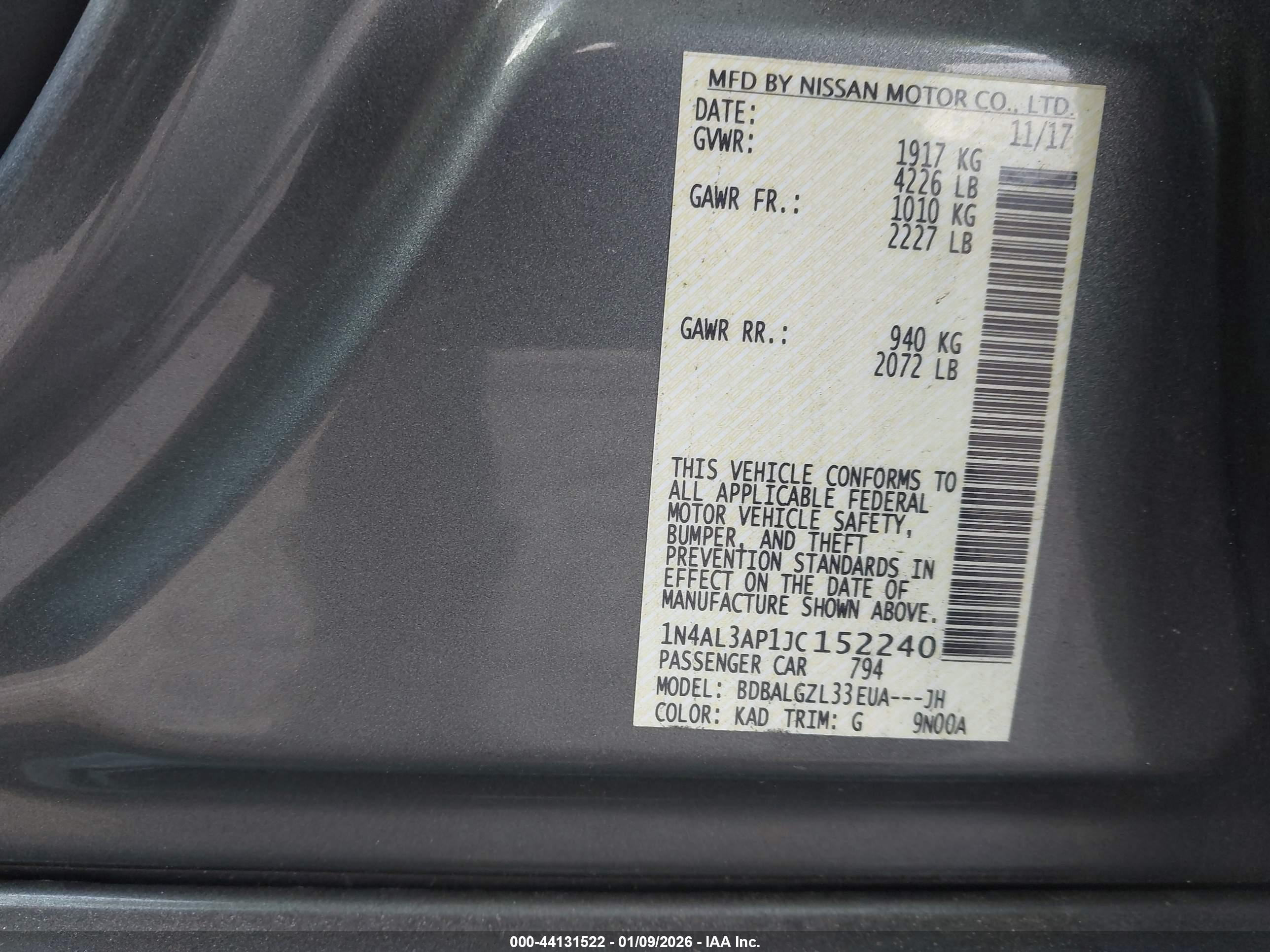 NISSAN ALTIMA image 9