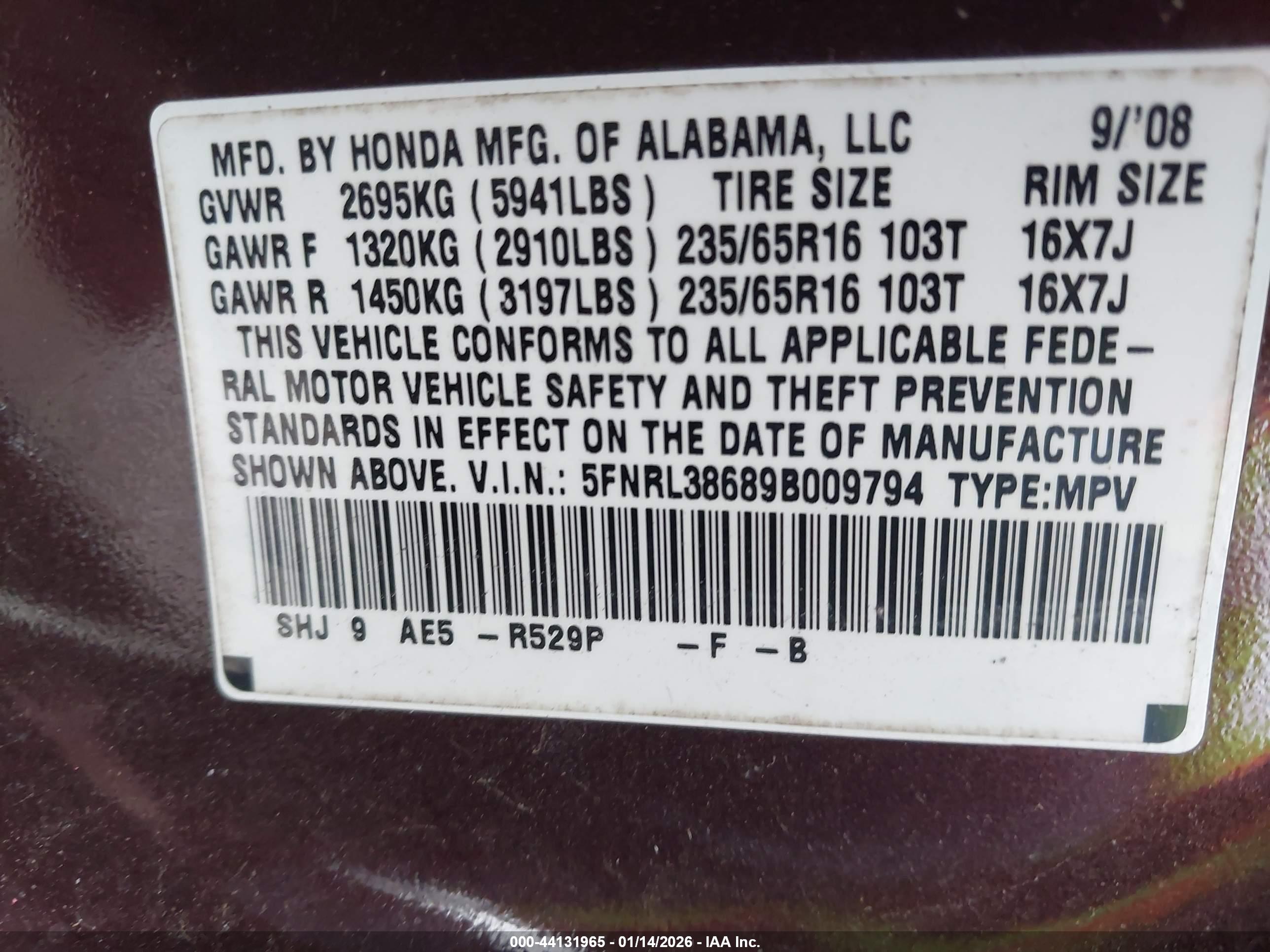 HONDA ODYSSEY image 9