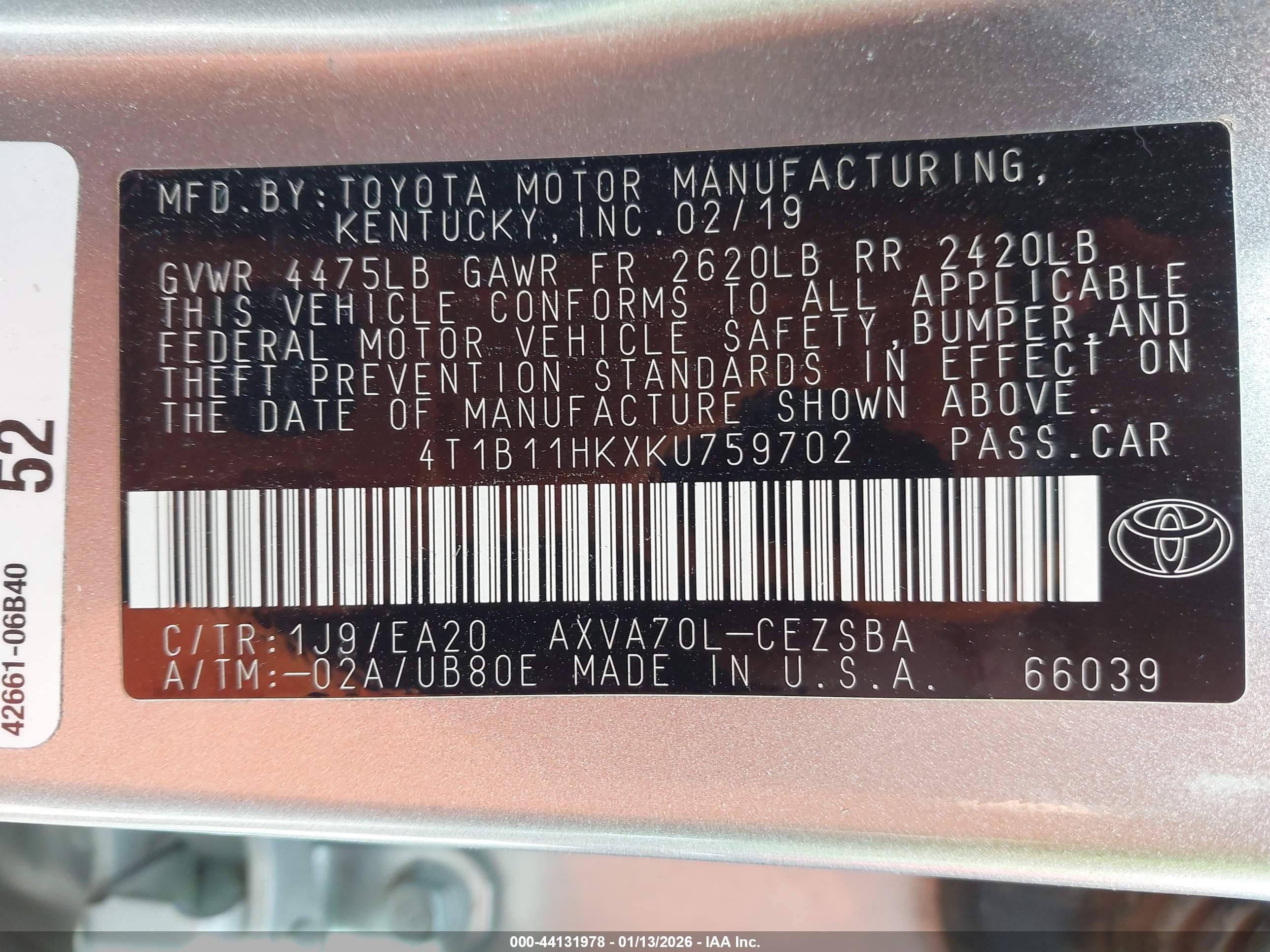 TOYOTA CAMRY image 9