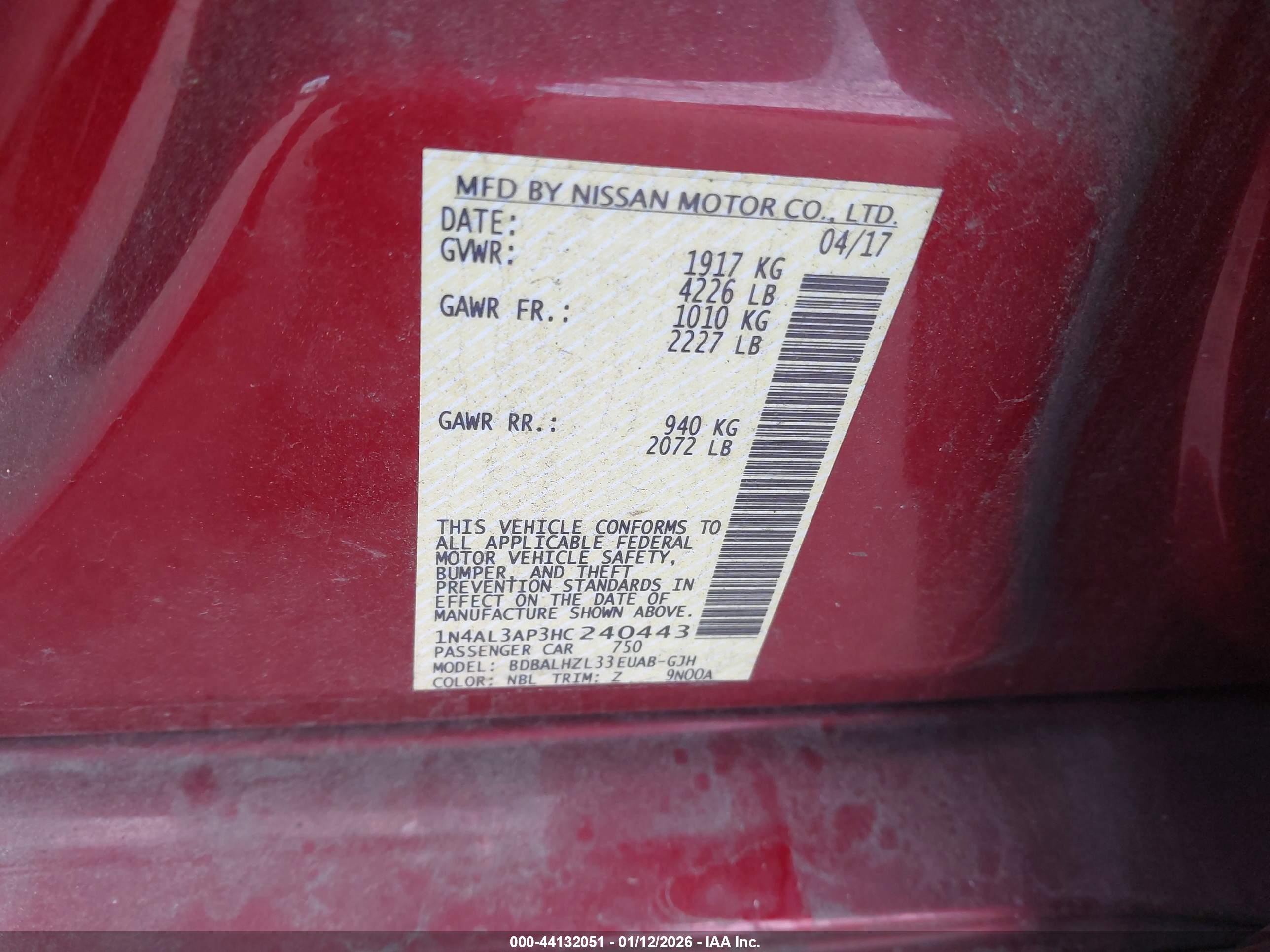 NISSAN ALTIMA image 9