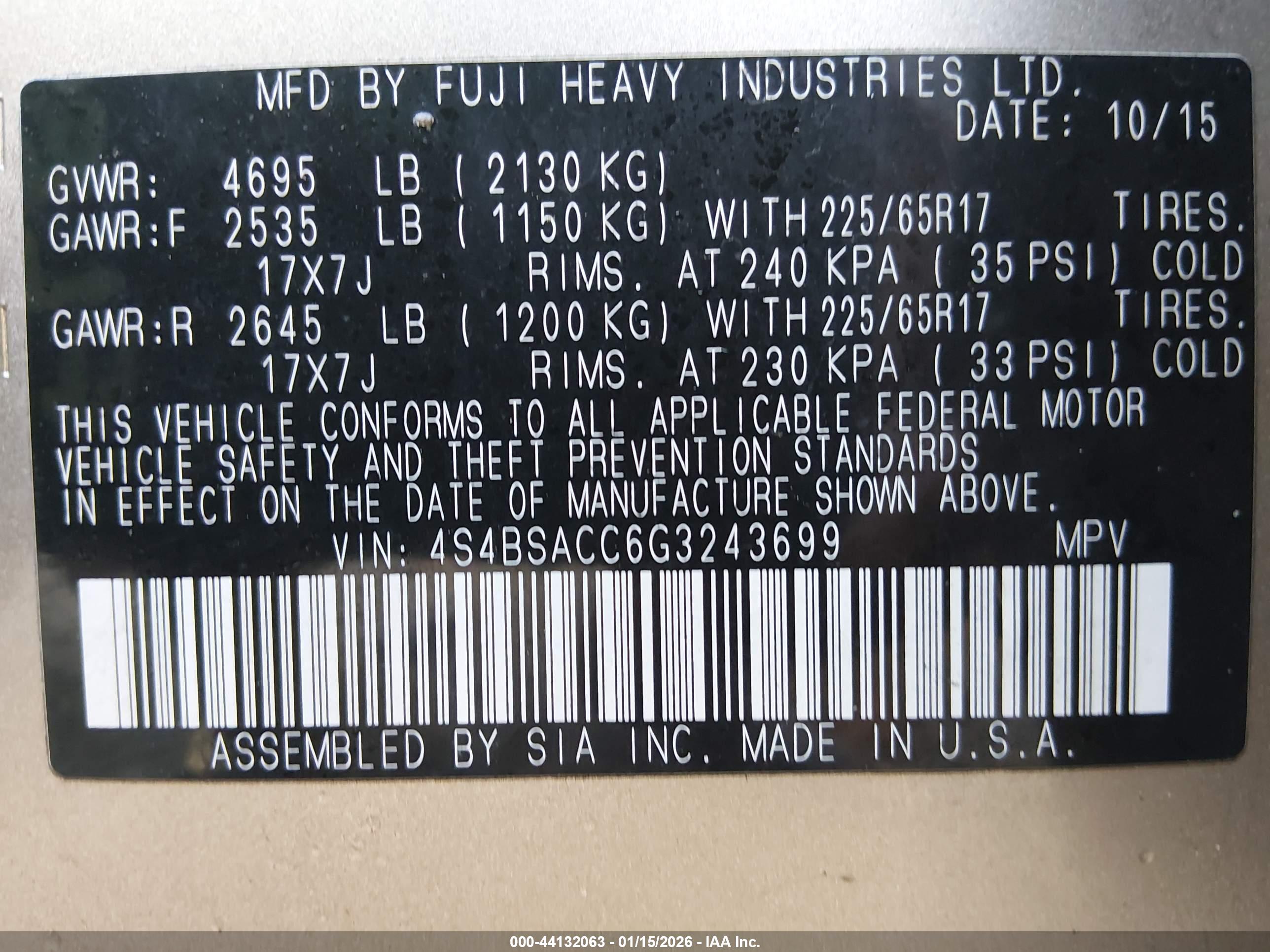 SUBARU OUTBACK image 9