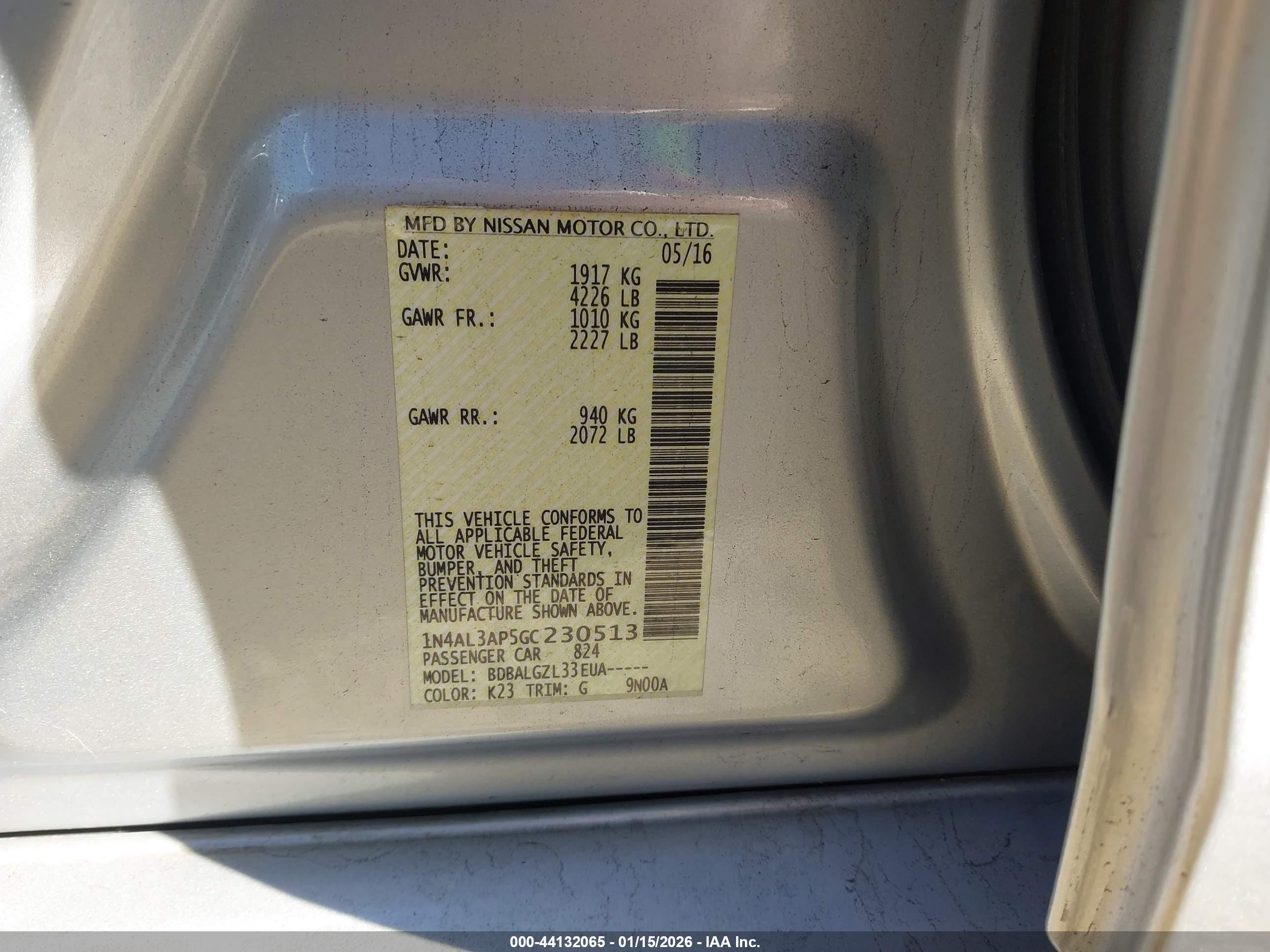 NISSAN ALTIMA image 9