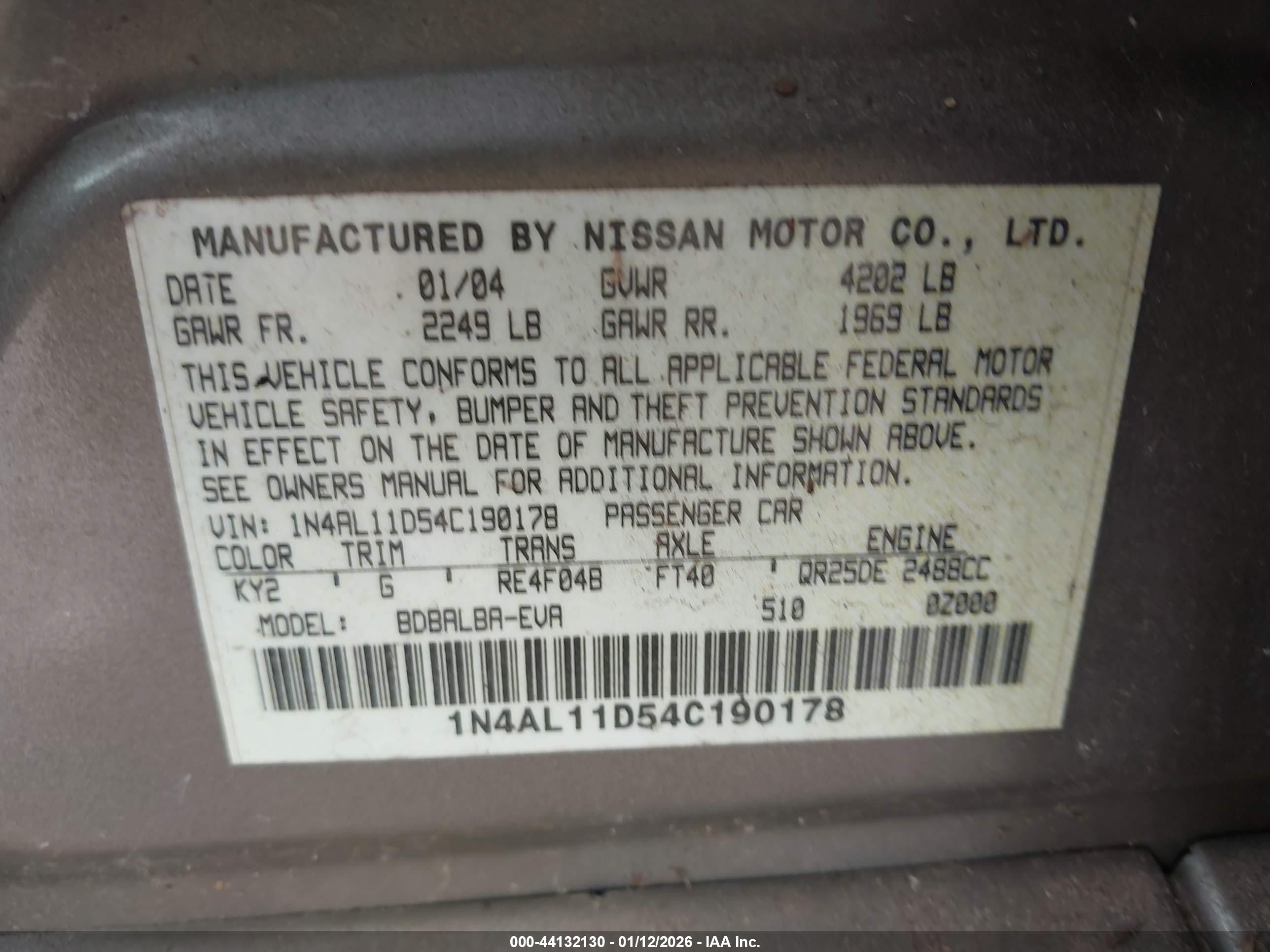 NISSAN ALTIMA image 9