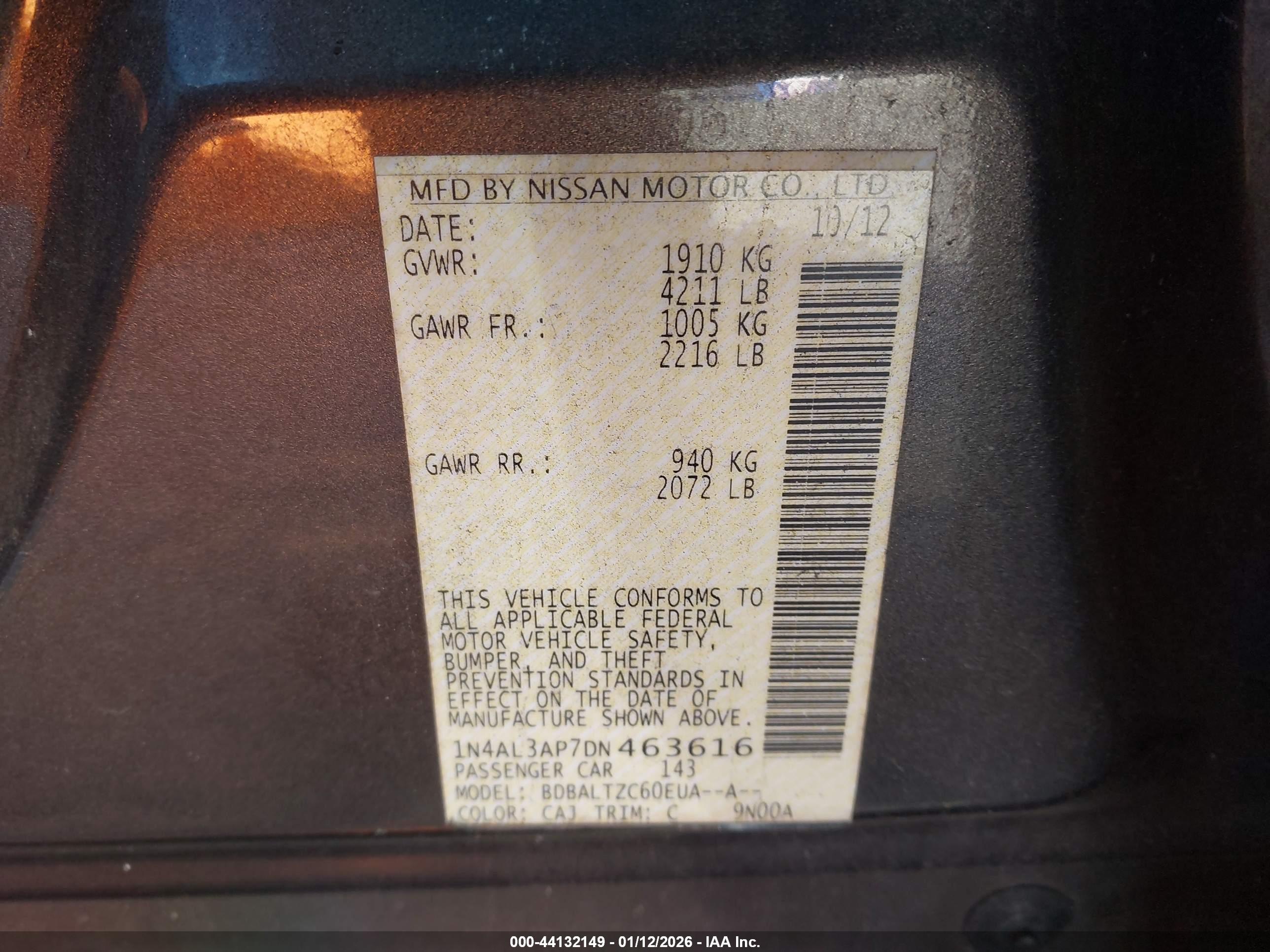 NISSAN ALTIMA image 9