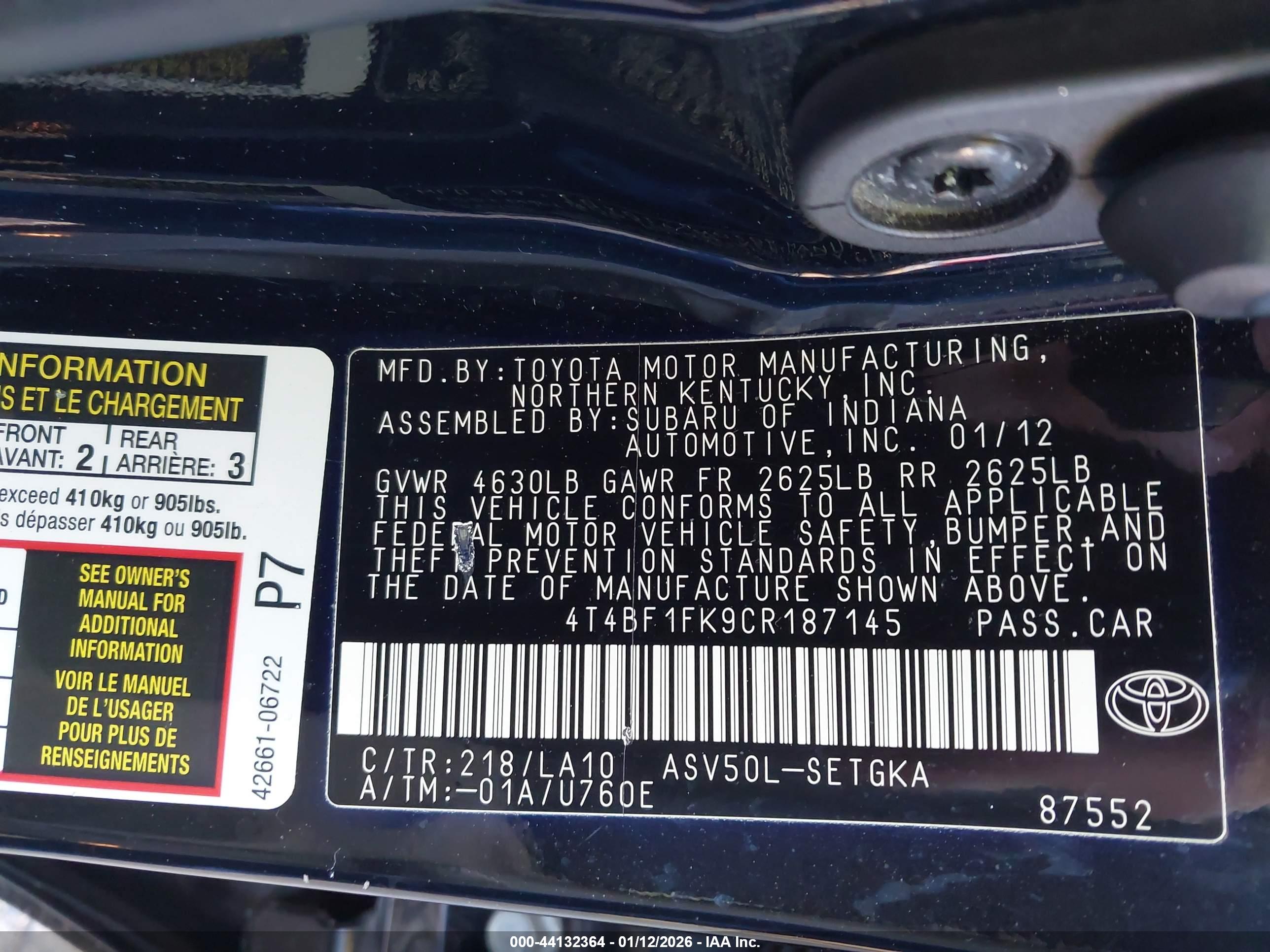 TOYOTA CAMRY image 9