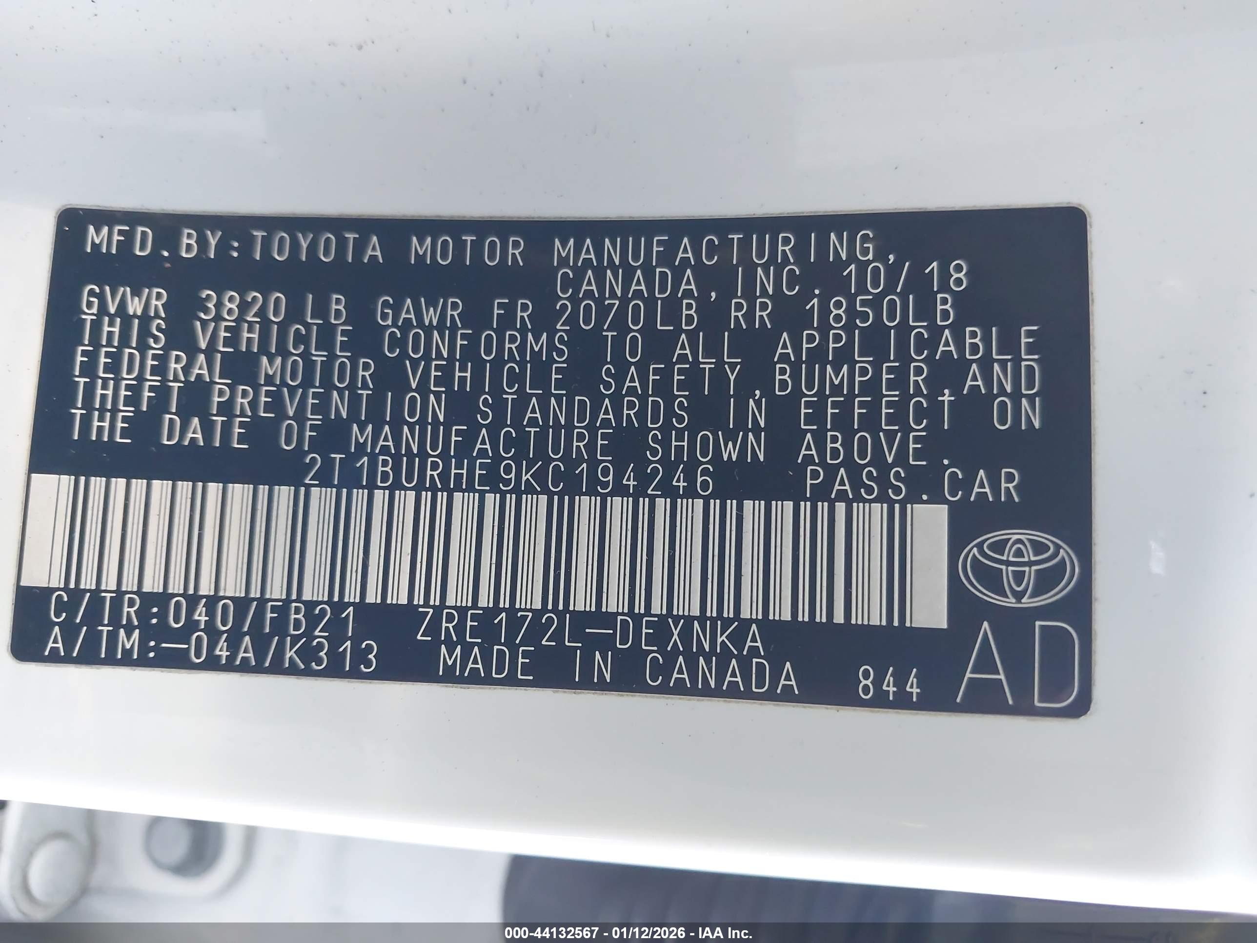 TOYOTA COROLLA image 9
