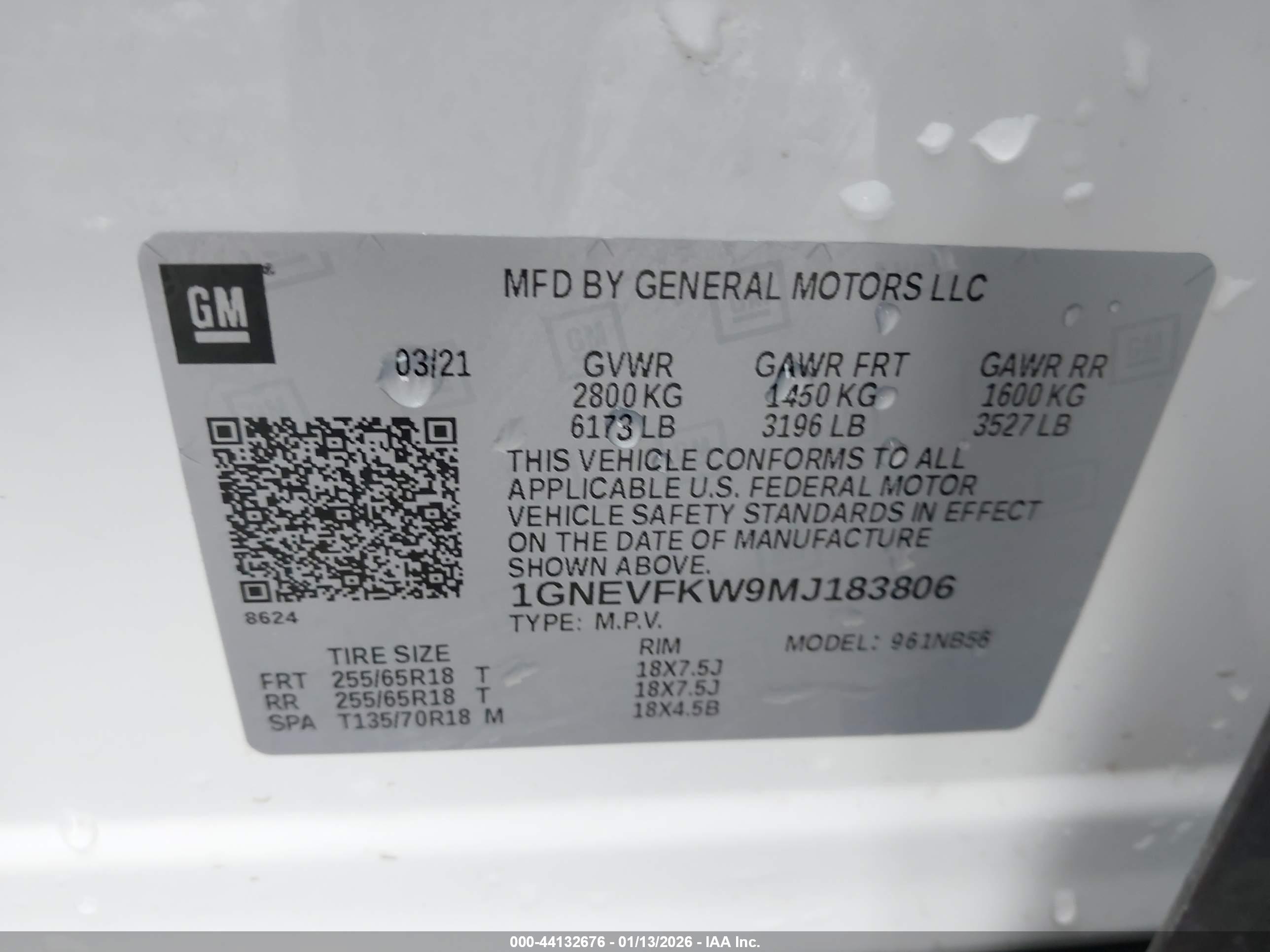 CHEVROLET TRAVERSE image 9