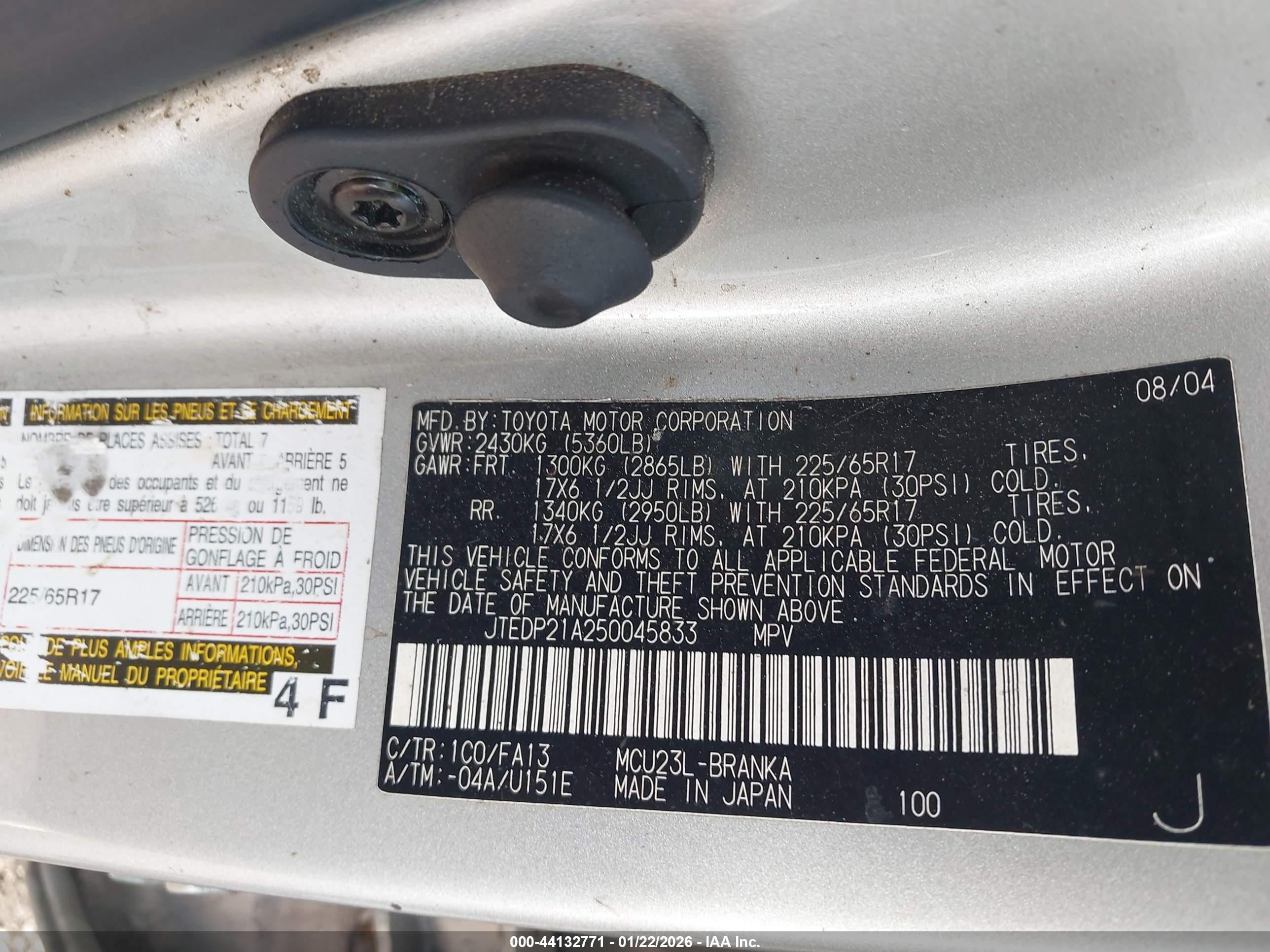TOYOTA HIGHLANDER image 9