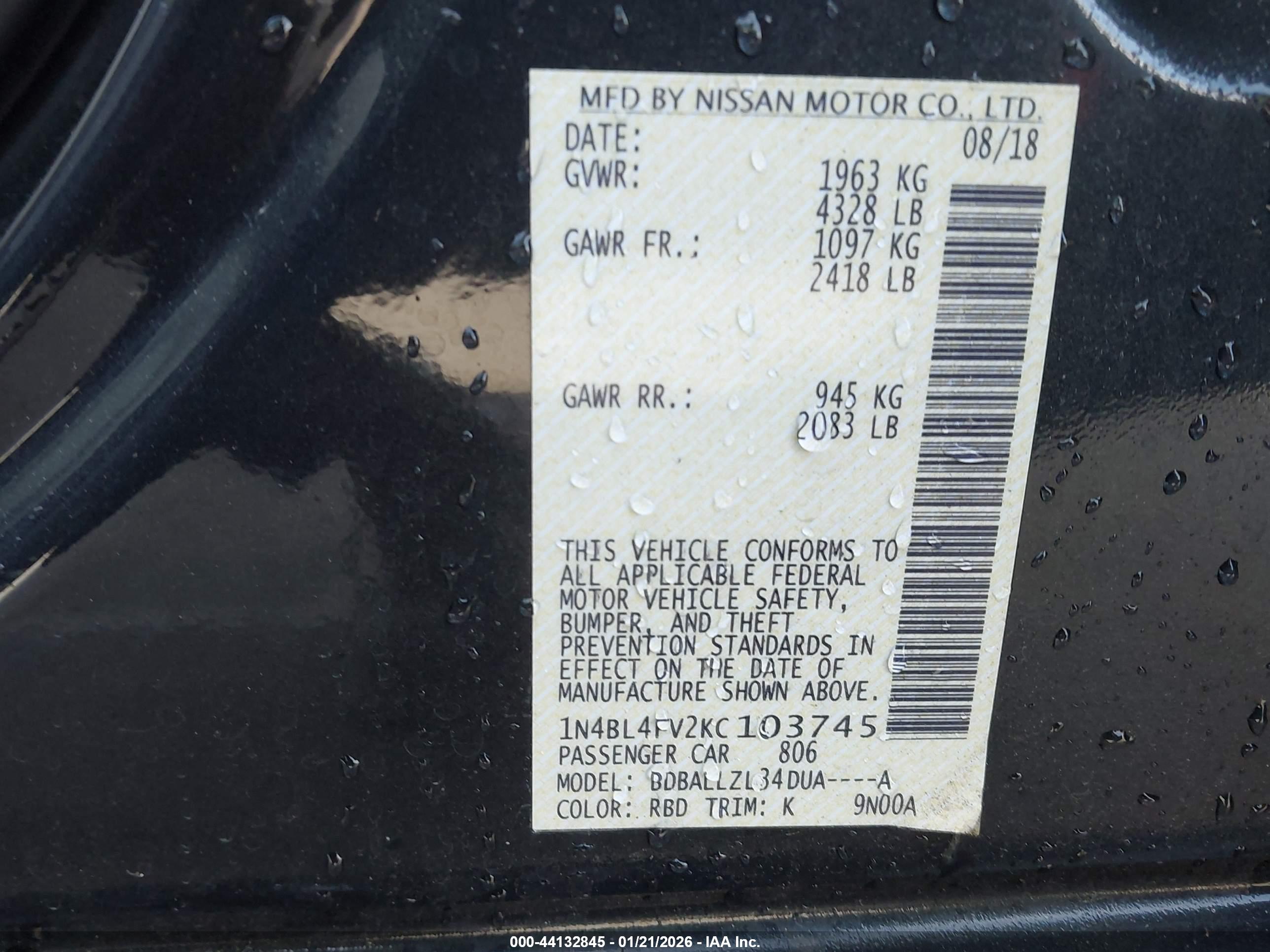 NISSAN ALTIMA image 9