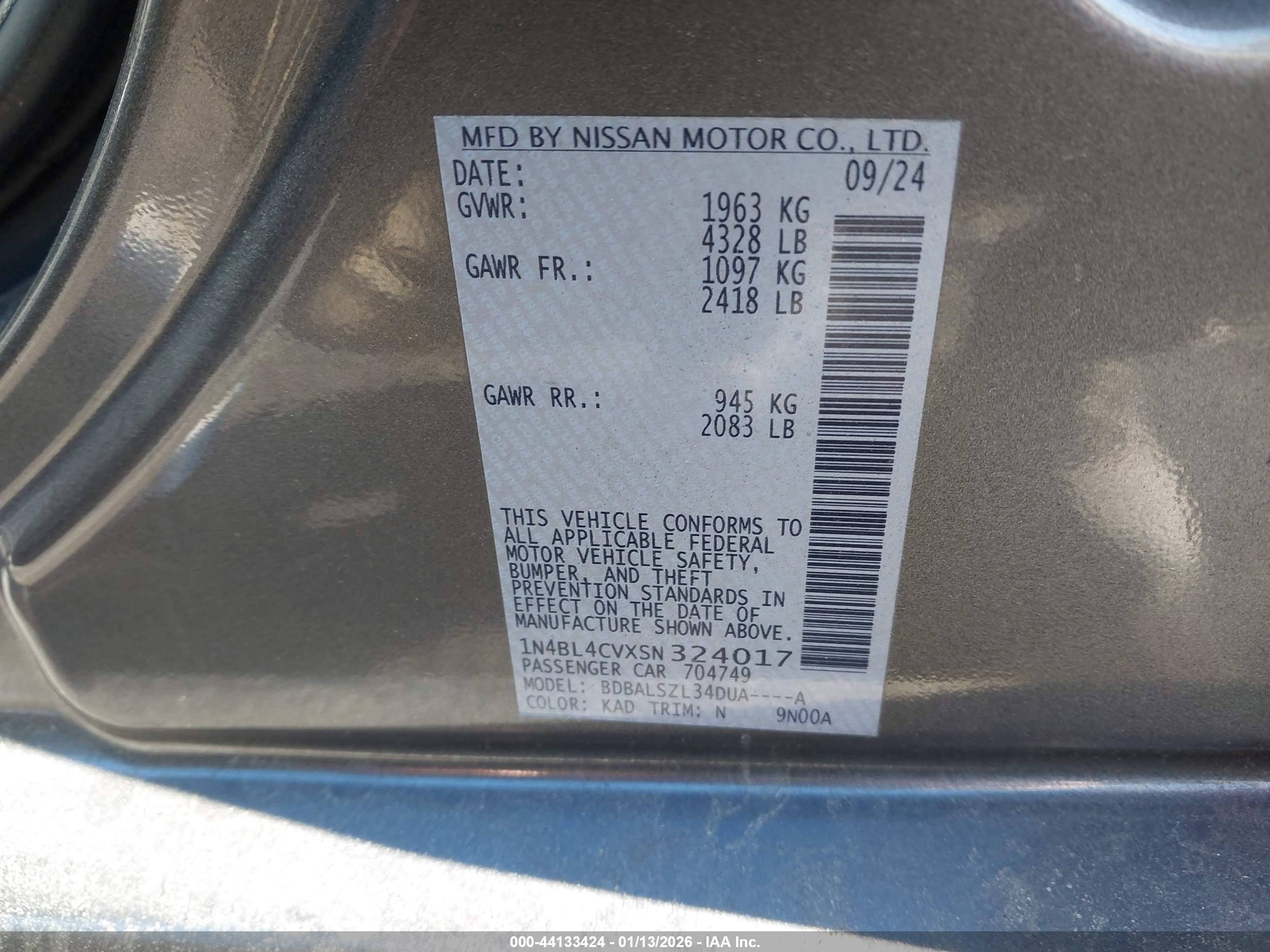 NISSAN ALTIMA image 9