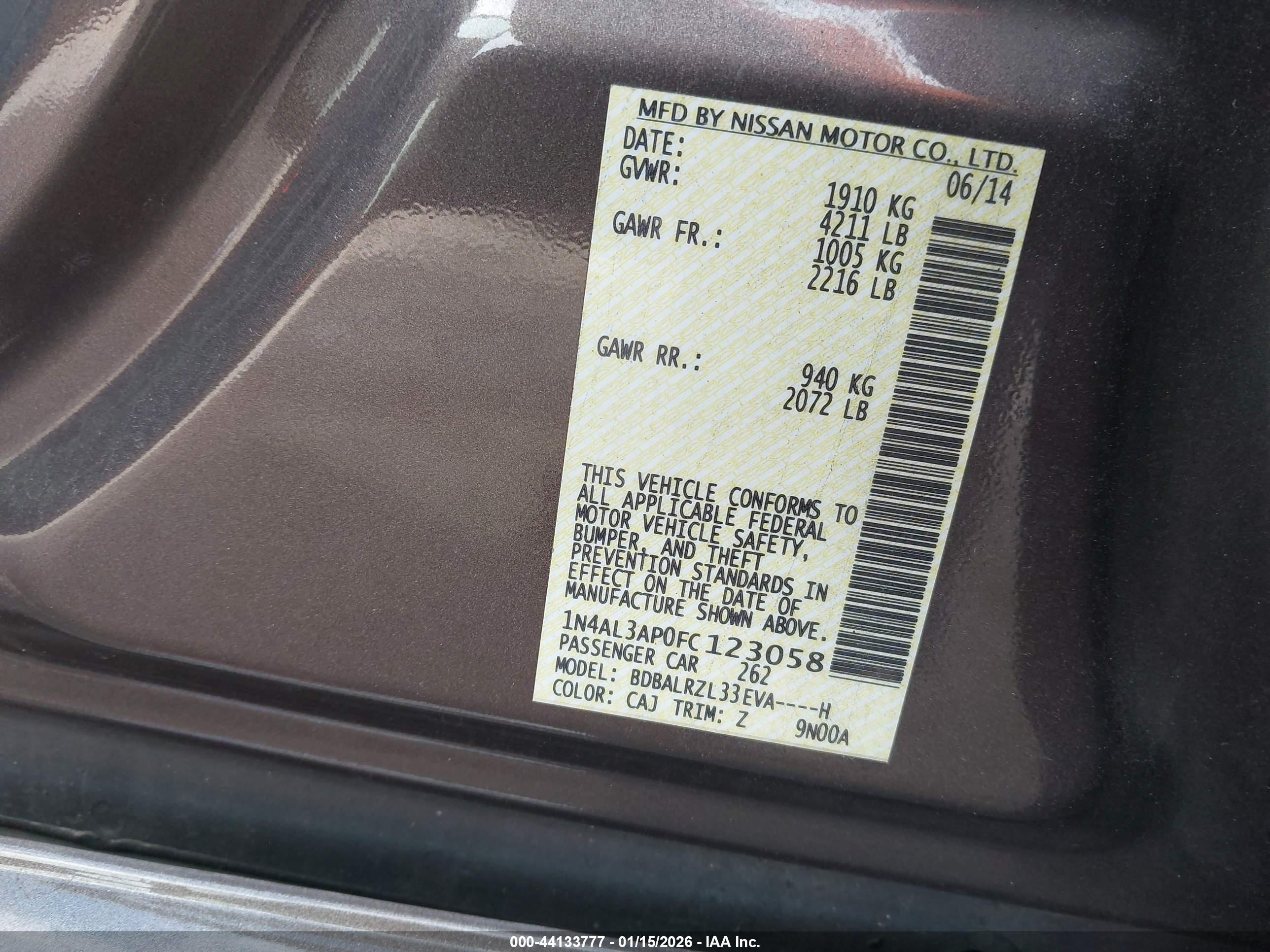 NISSAN ALTIMA image 9