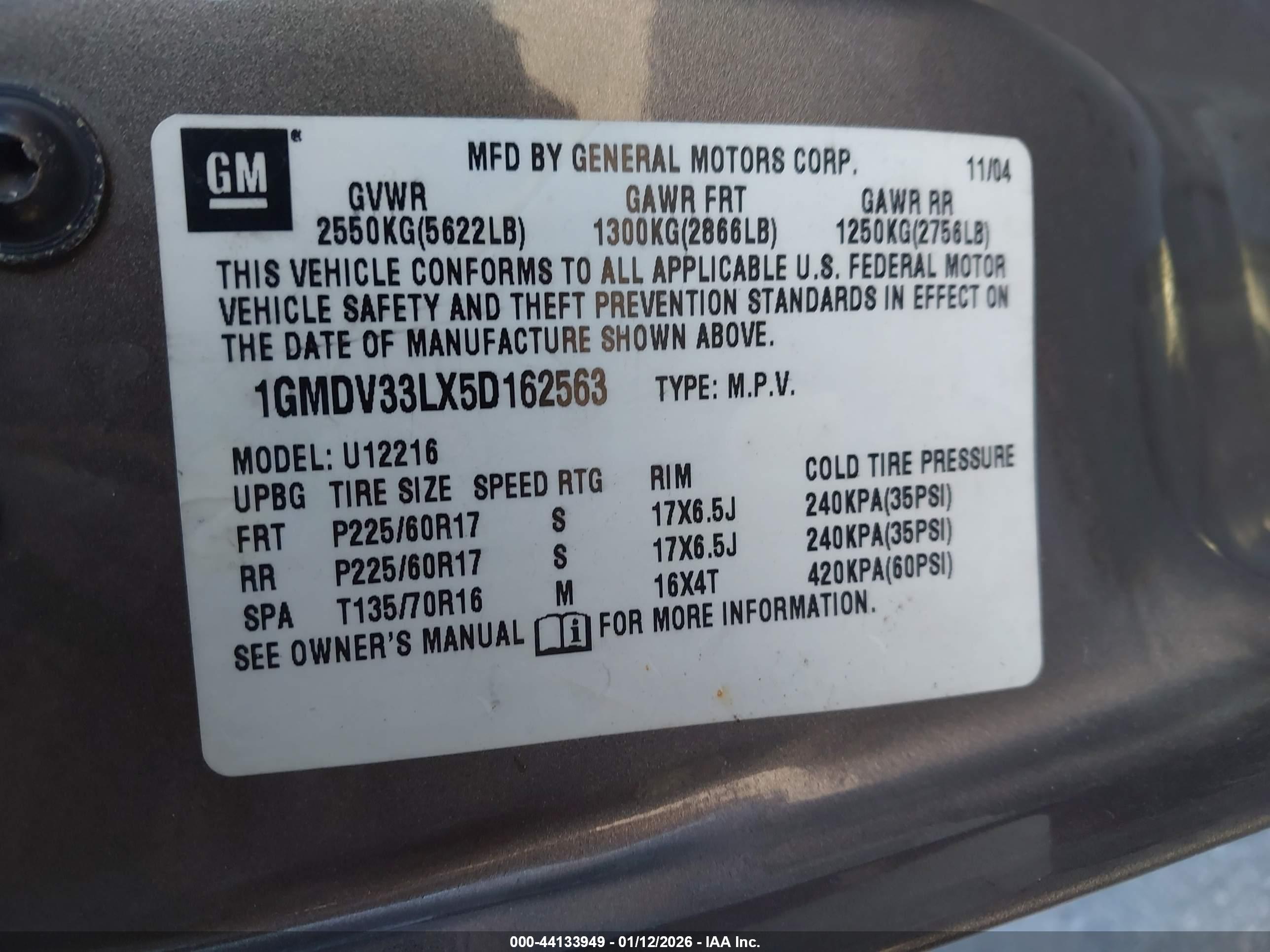 PONTIAC MONTANA image 9
