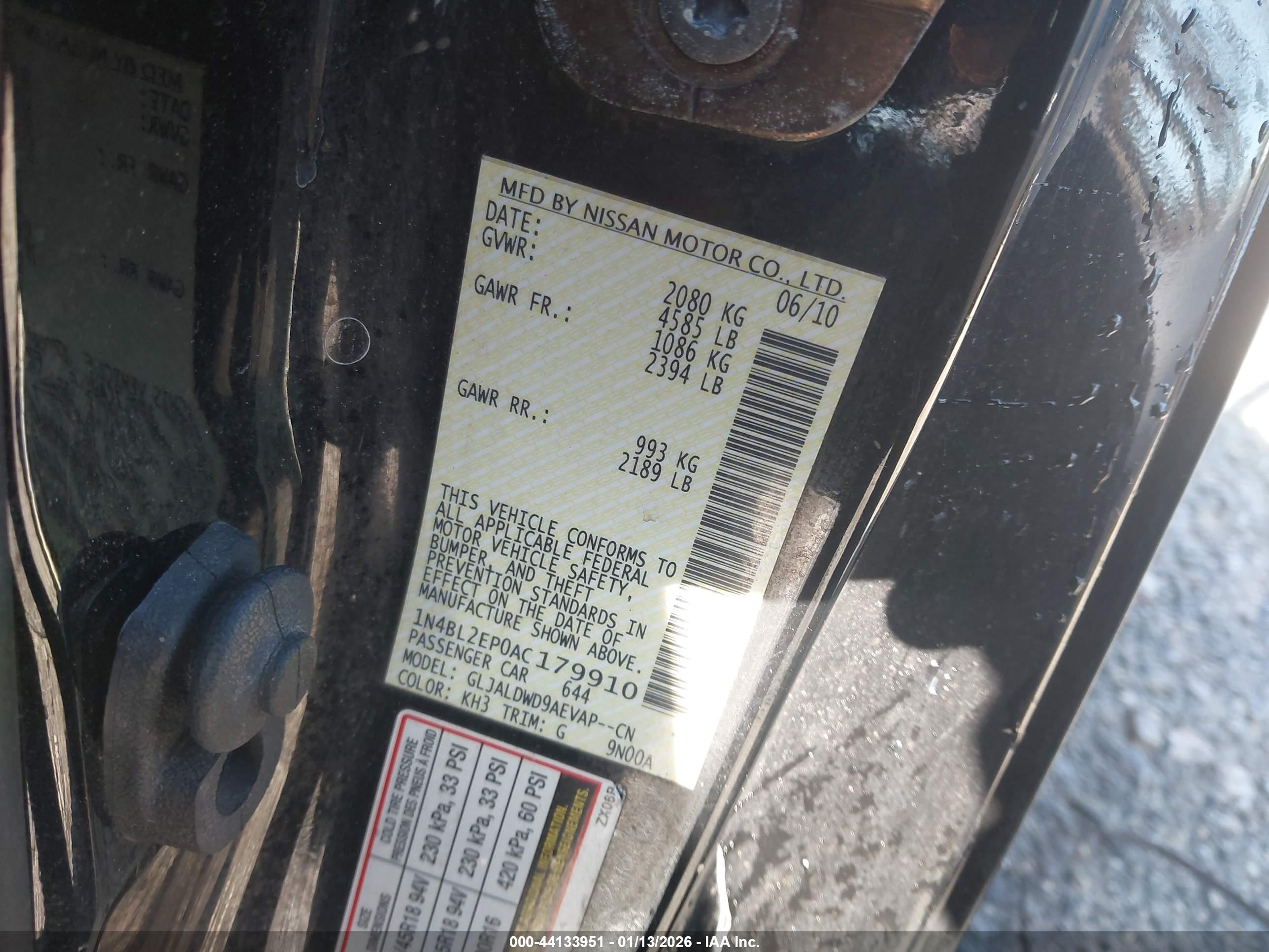 NISSAN ALTIMA image 9