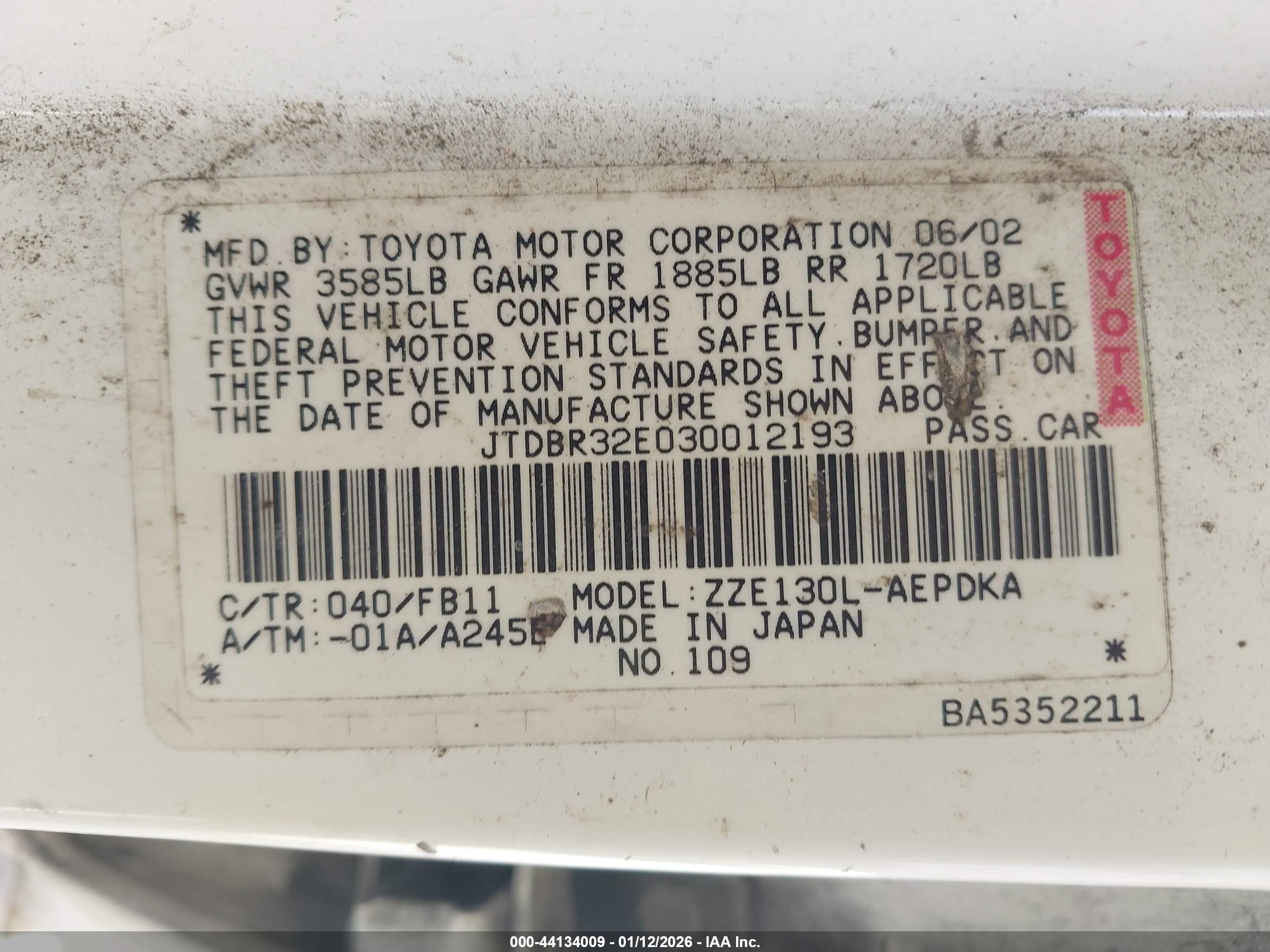 TOYOTA COROLLA image 9