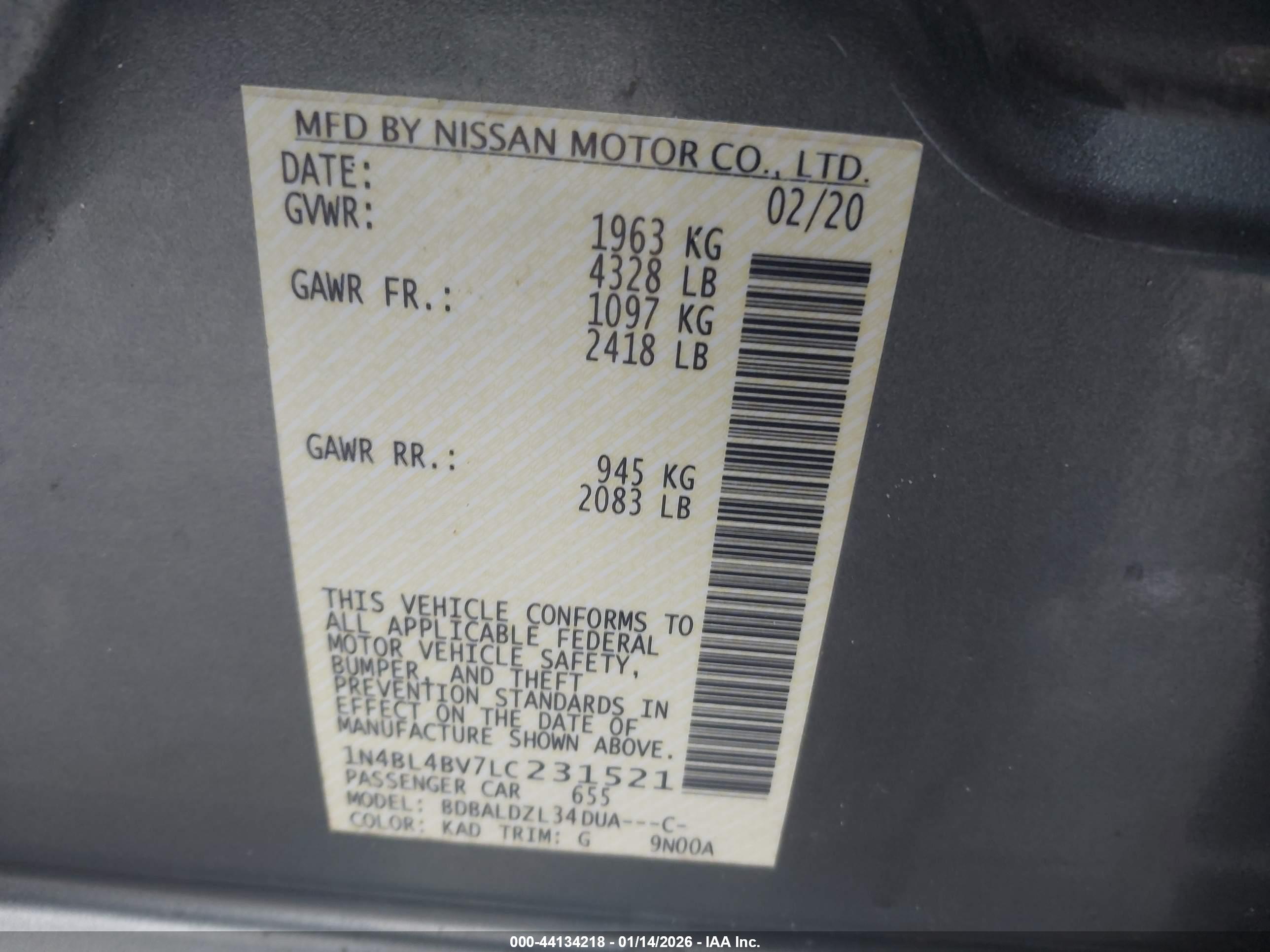 NISSAN ALTIMA image 9