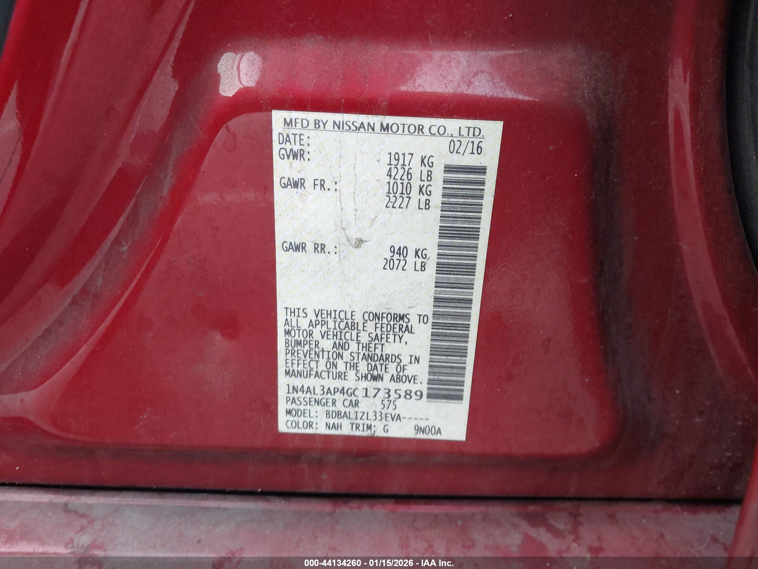 NISSAN ALTIMA image 9
