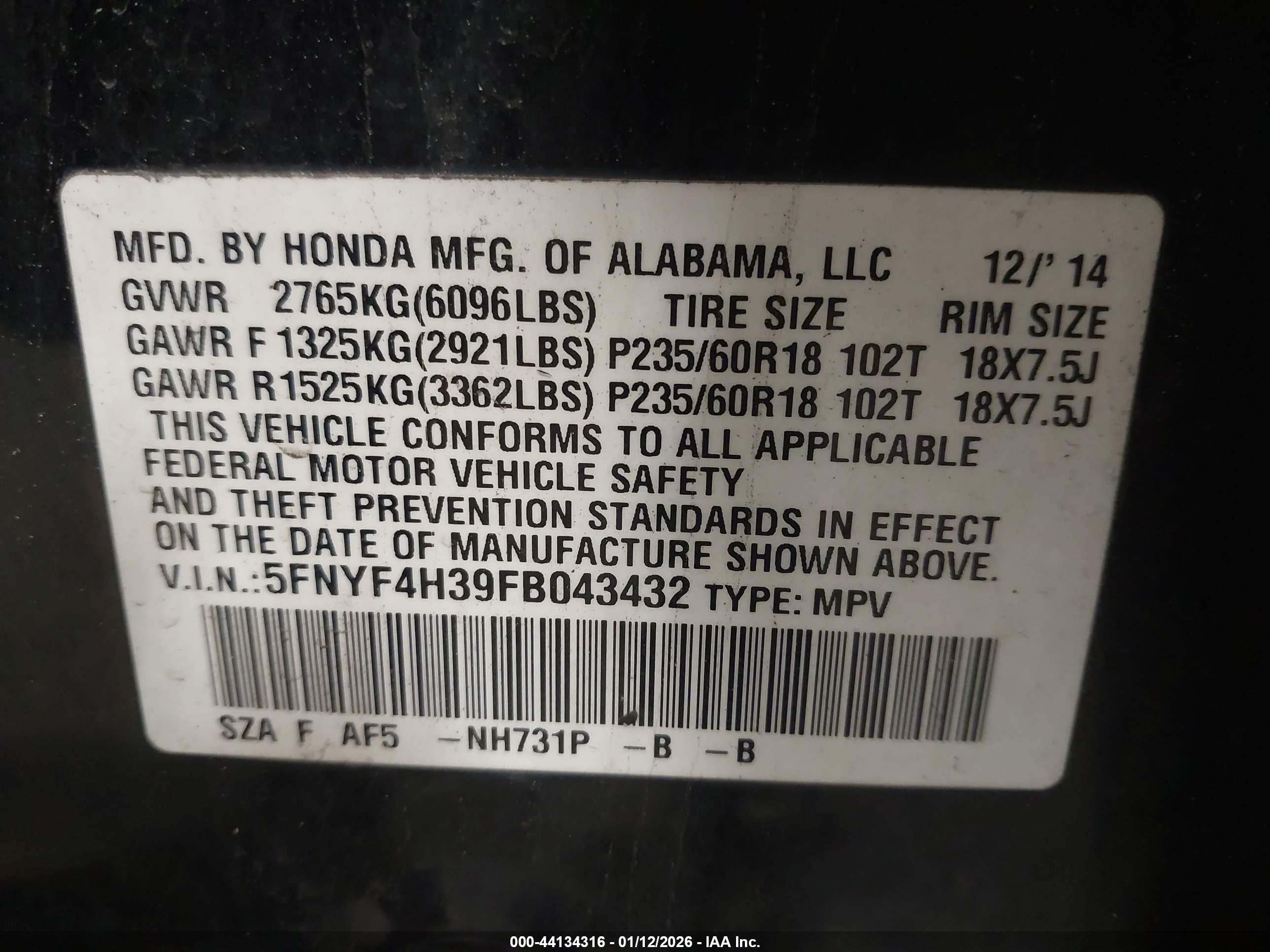 HONDA PILOT image 9