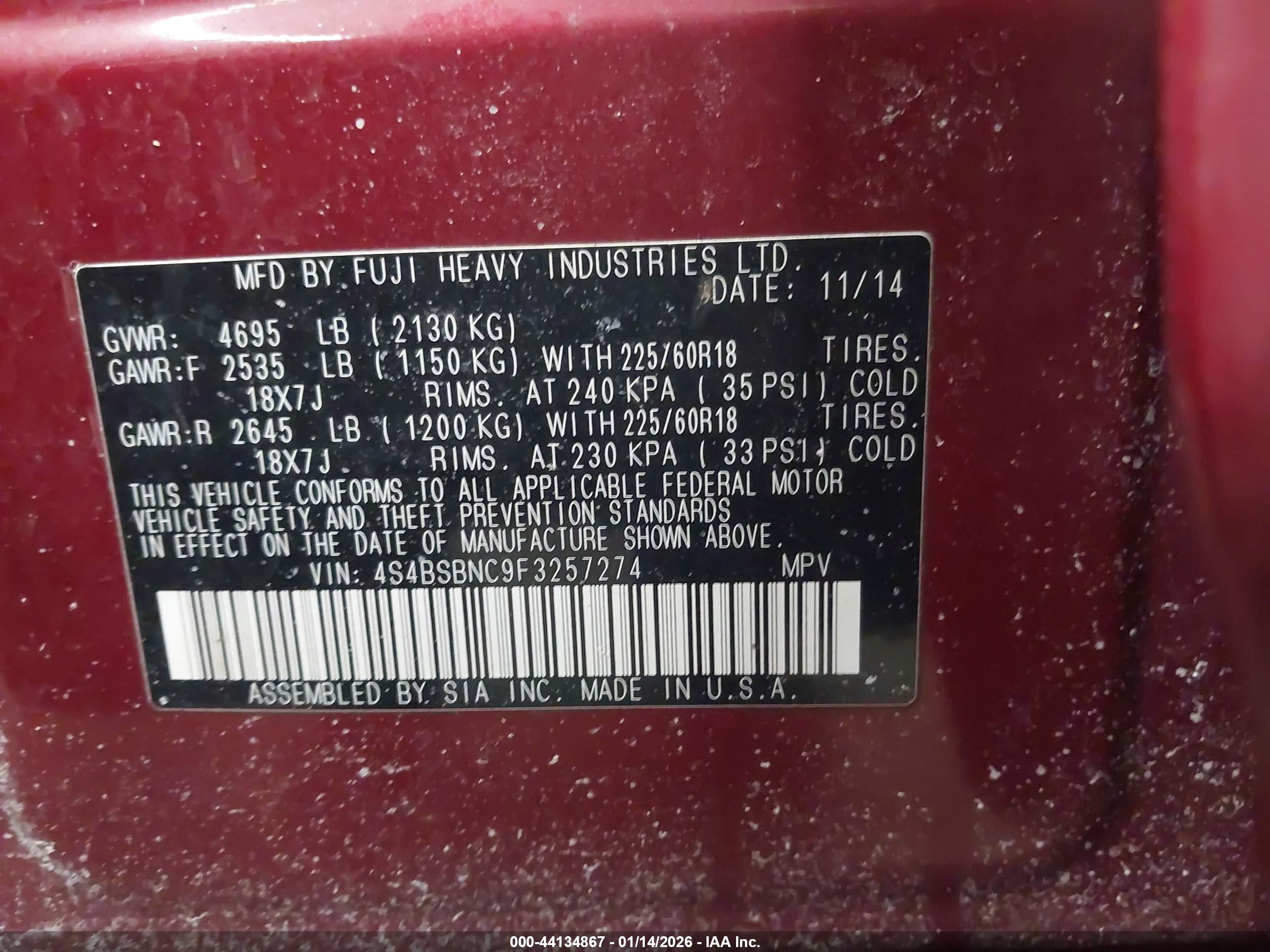 SUBARU OUTBACK image 9