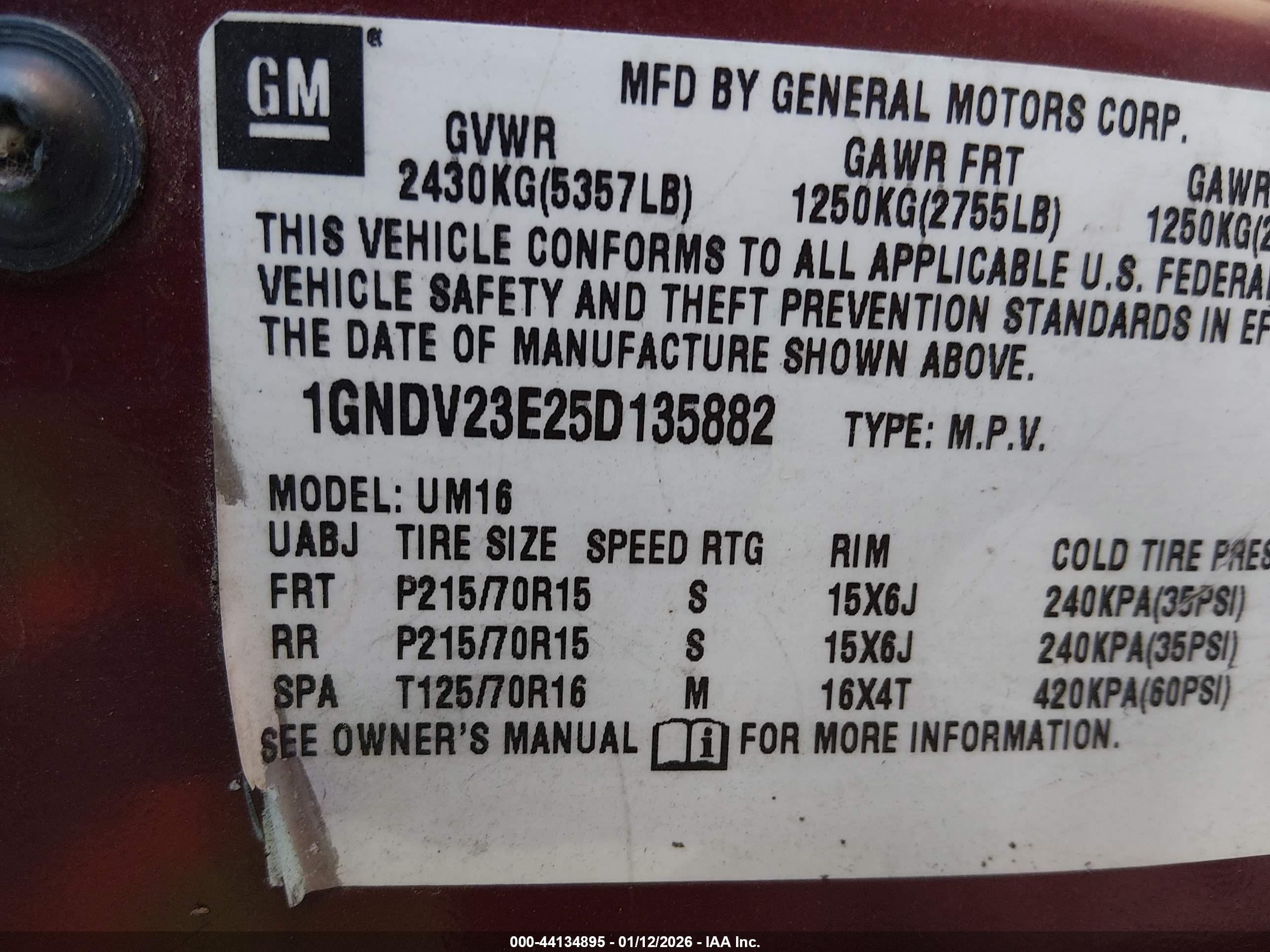 CHEVROLET VENTURE image 9