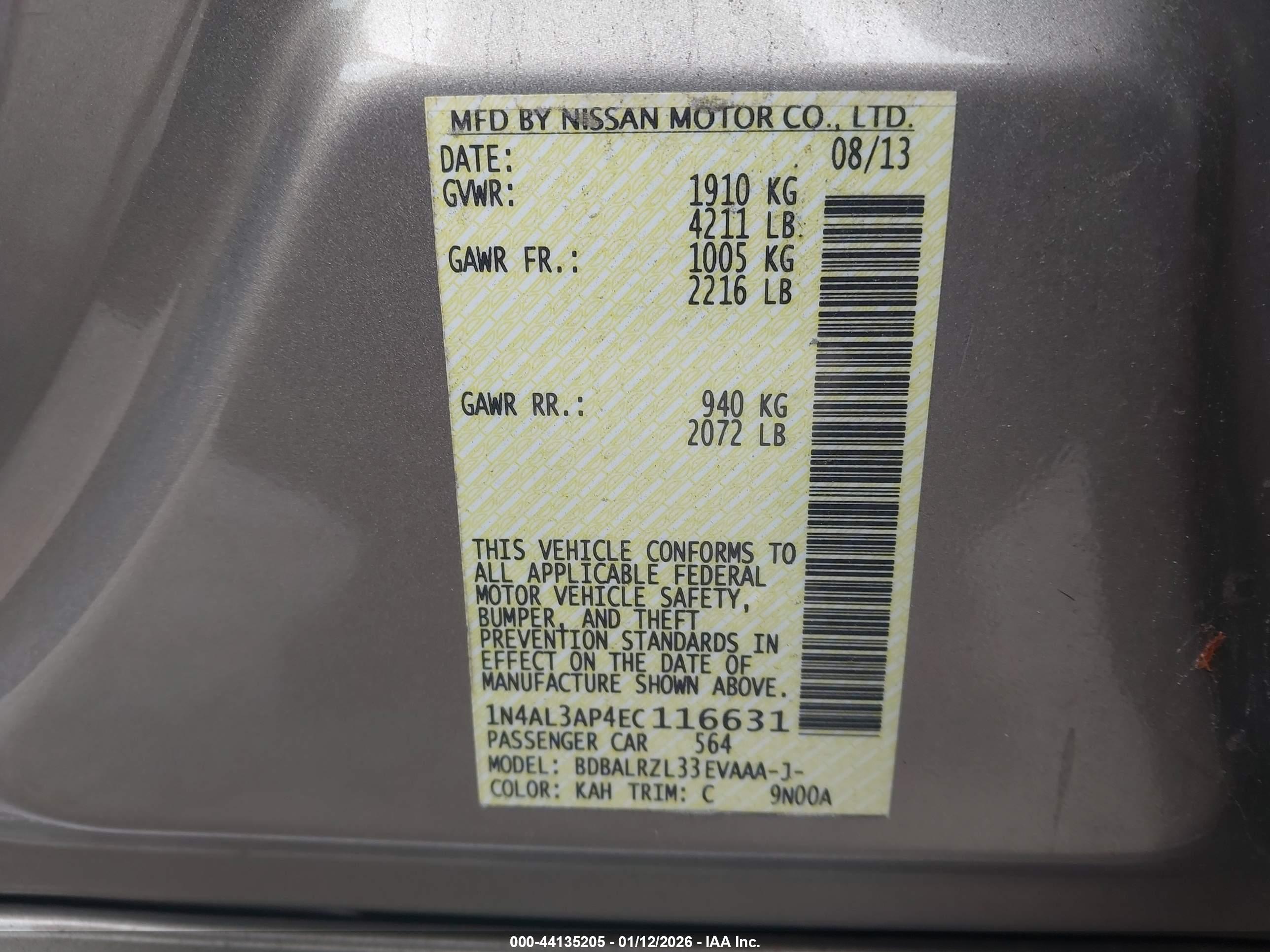 NISSAN ALTIMA image 9