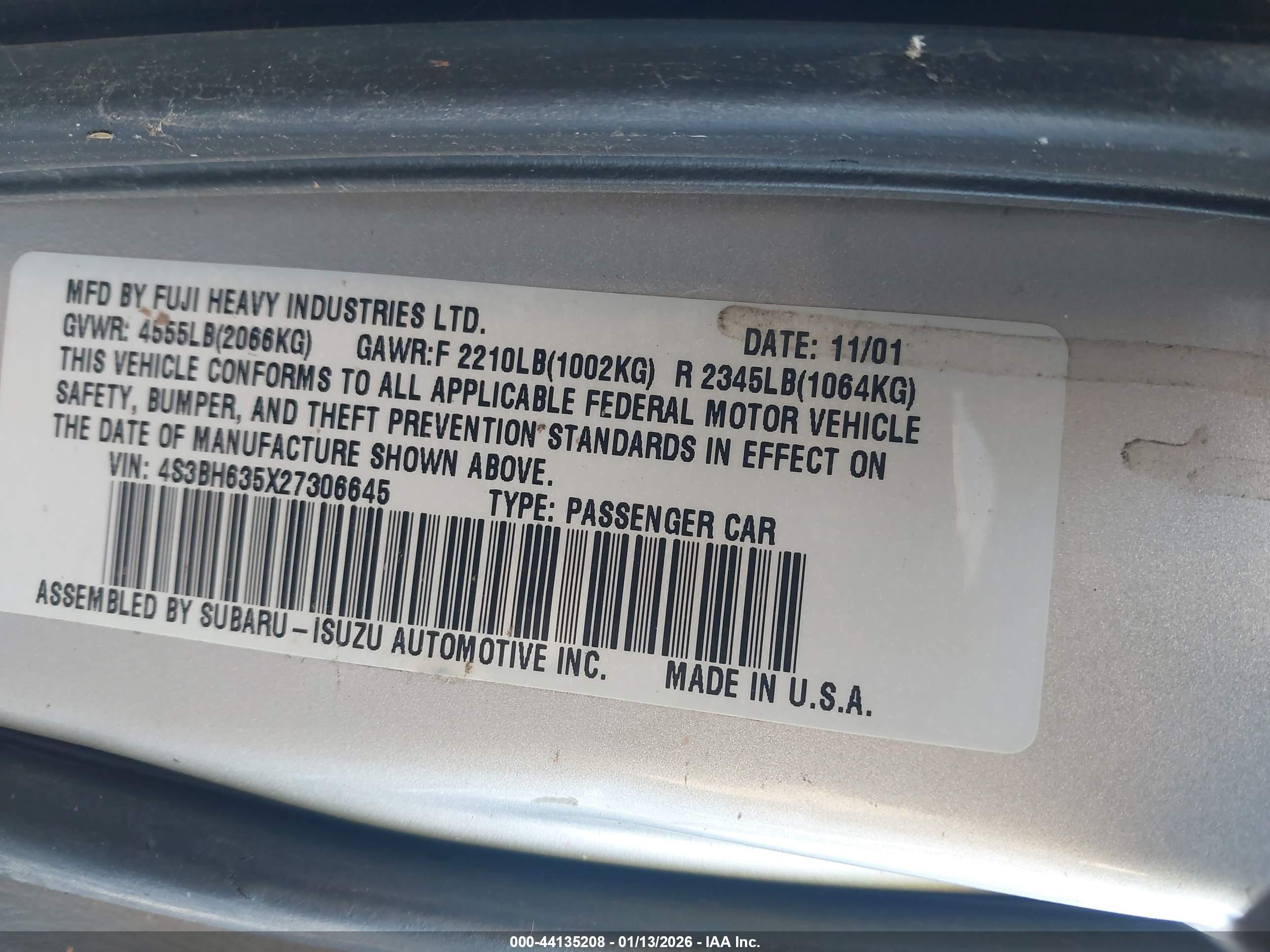 SUBARU LEGACY image 9