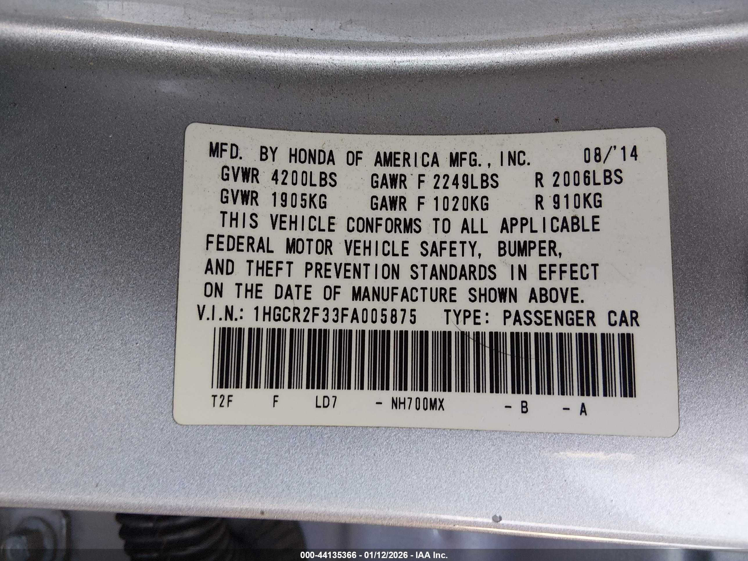 HONDA ACCORD image 9