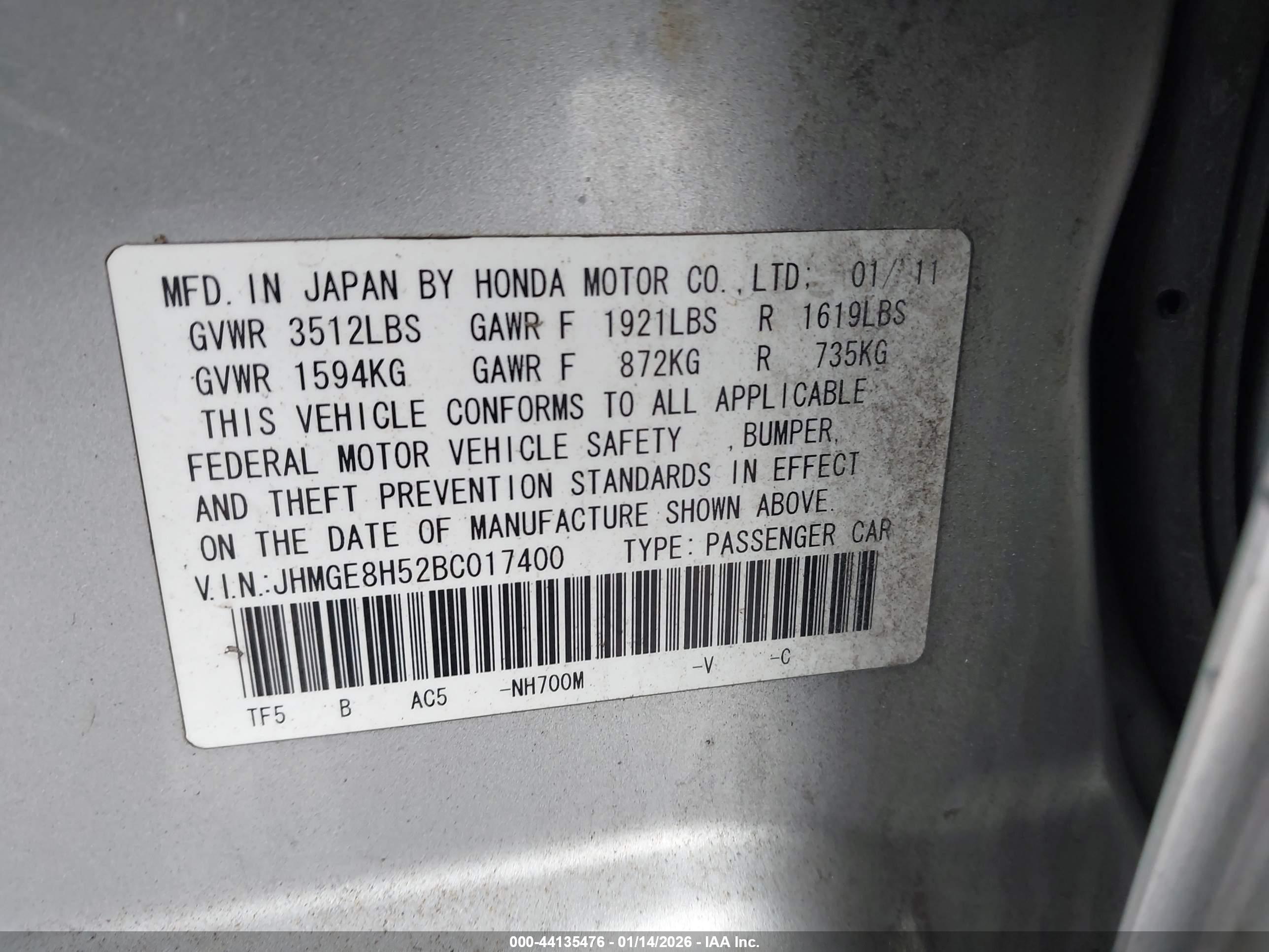HONDA FIT image 9