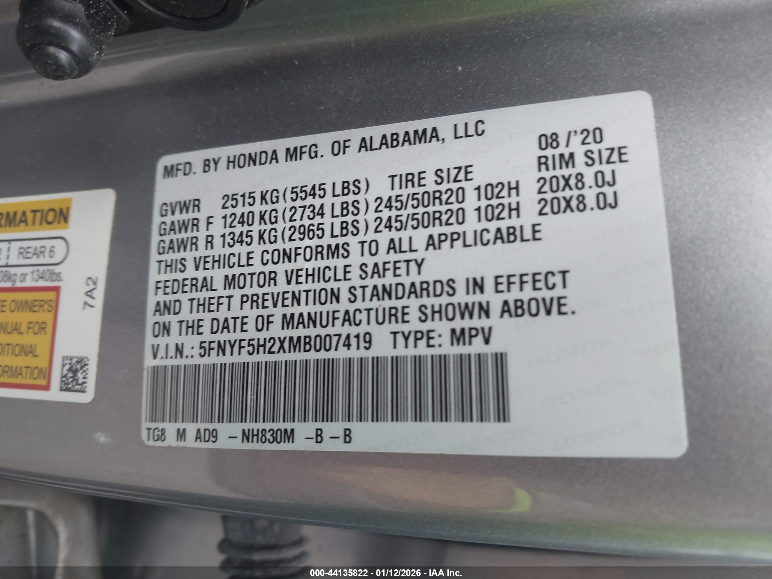 HONDA PILOT image 9